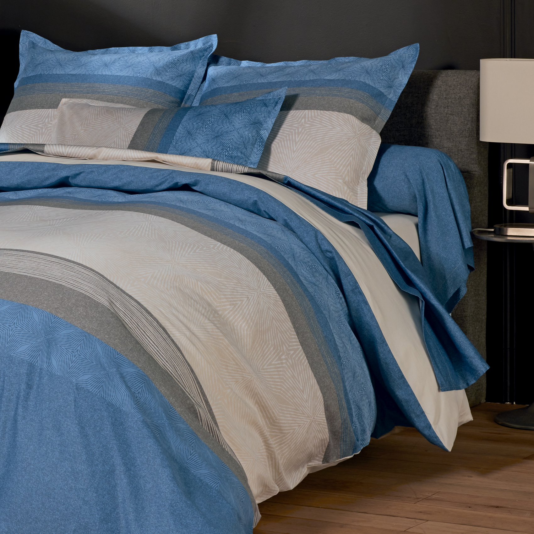 Parure de lit 3 pièces satin de coton géométrique housse + taies — vue 4