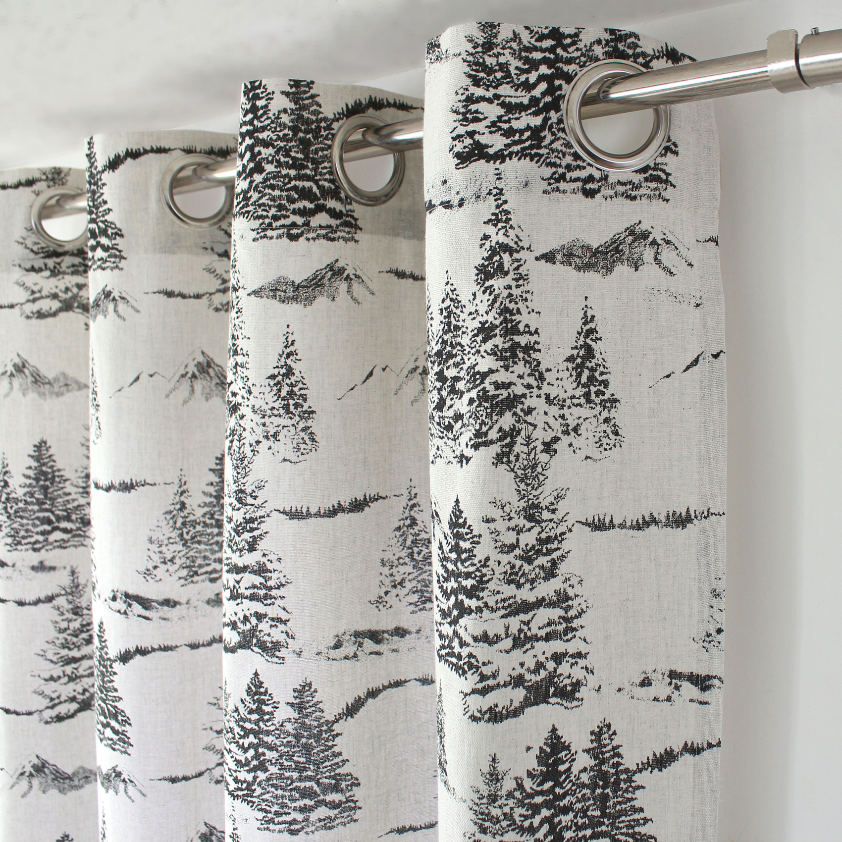Rideau imprimé montagne en coton recyclé — vue 5