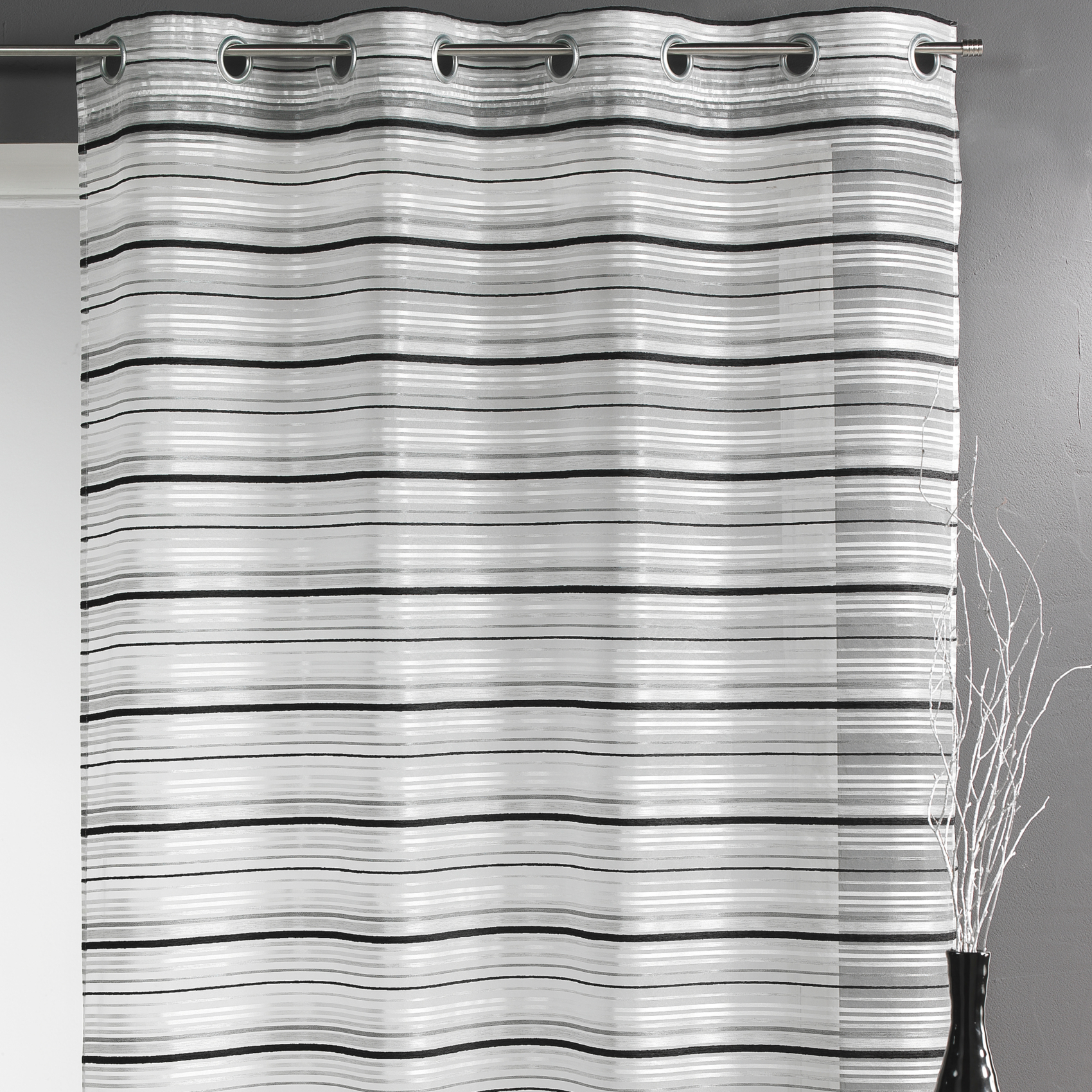 Voilage Organza tissé Rayures horizontales — vue 6