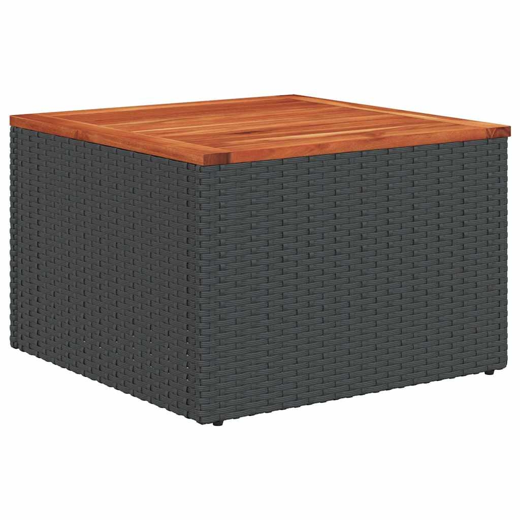 Table basse de jardin en résine tressée et bois