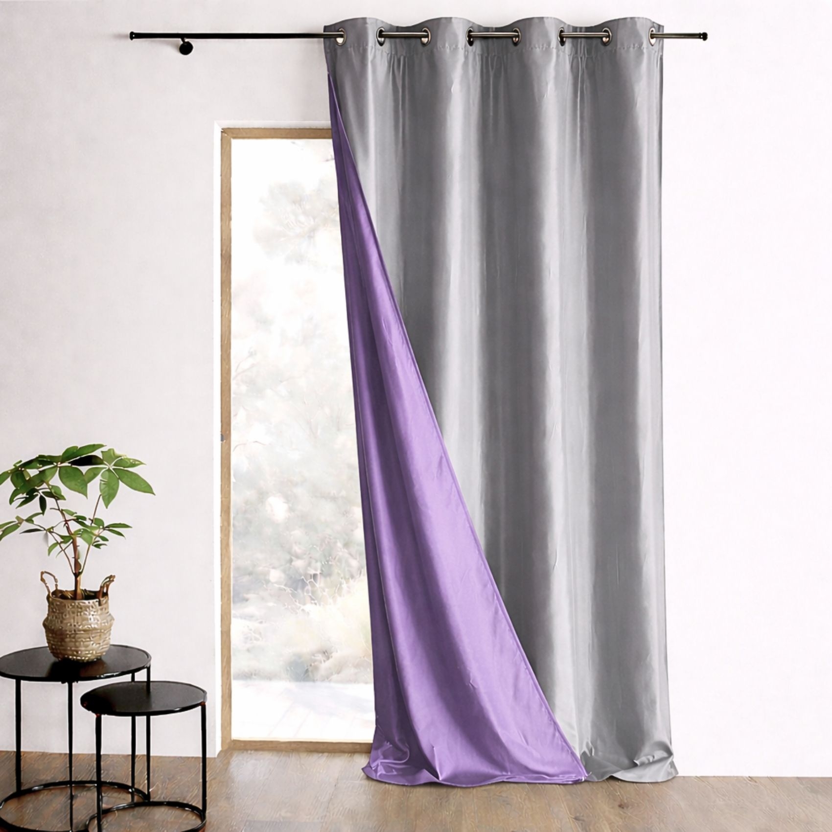 Rideau Ameublement Réversible en Taffetas — vue 5