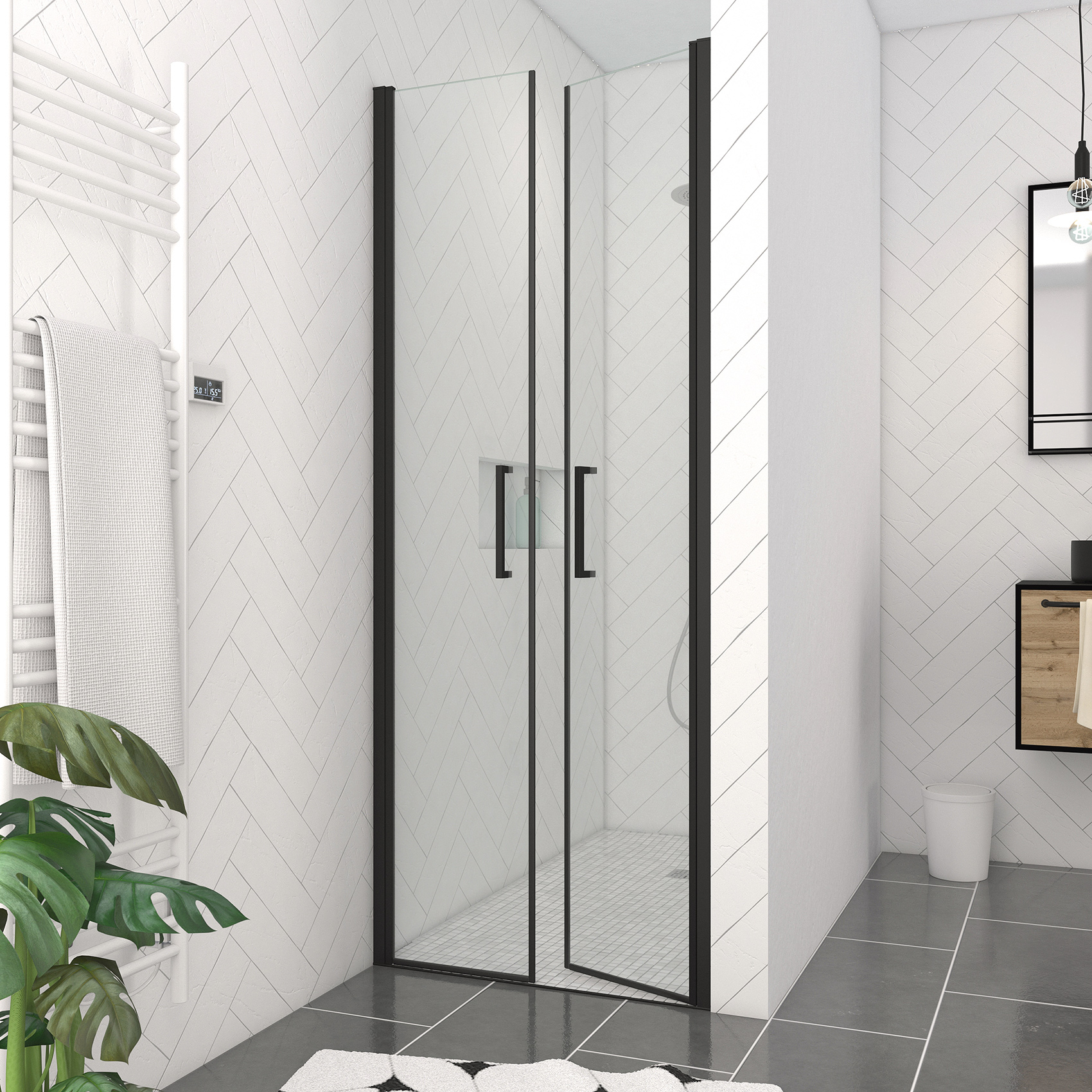 Paroi de douche à portes pivotantes SALOON — vue 5