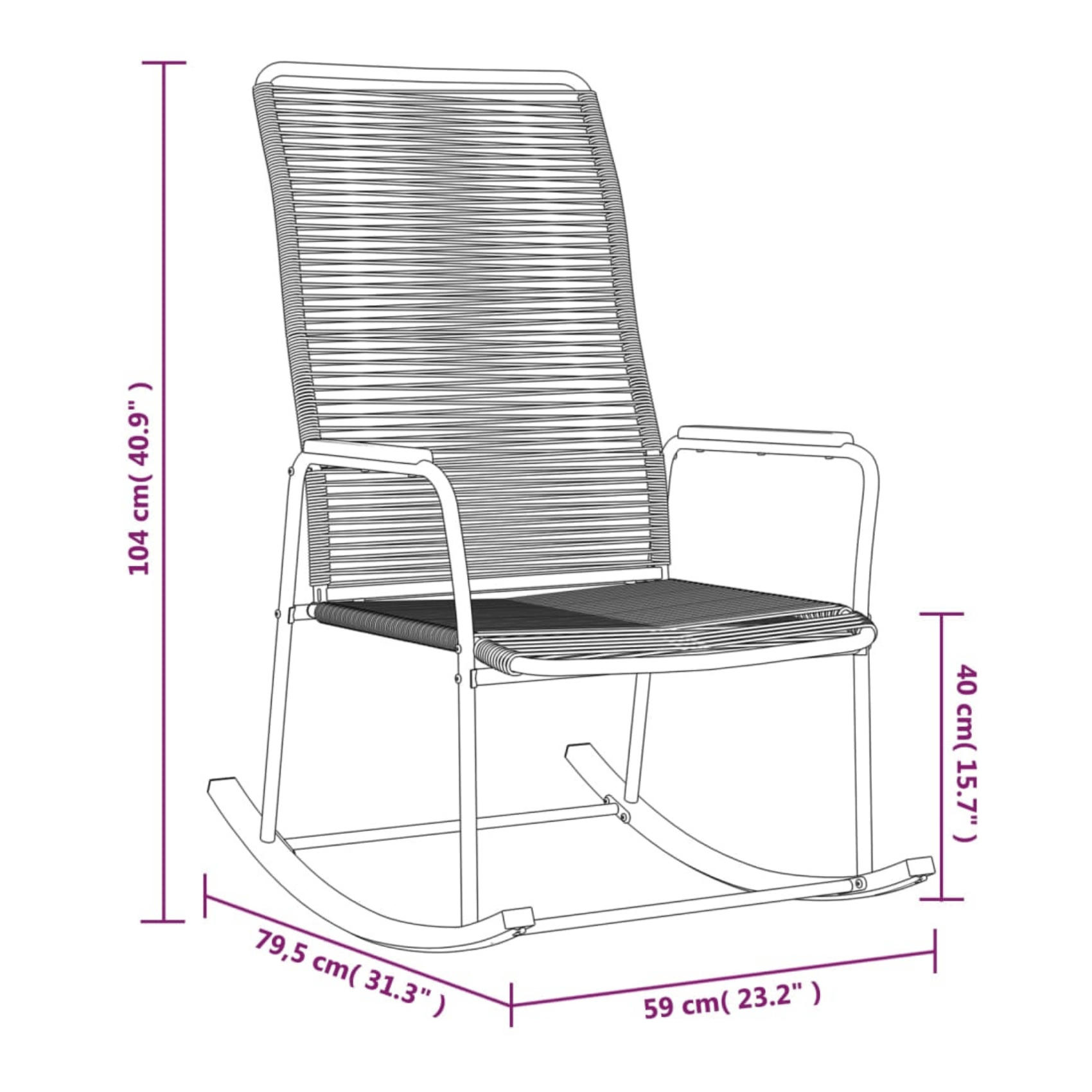 Chaise à bascule de jardin — vue 4