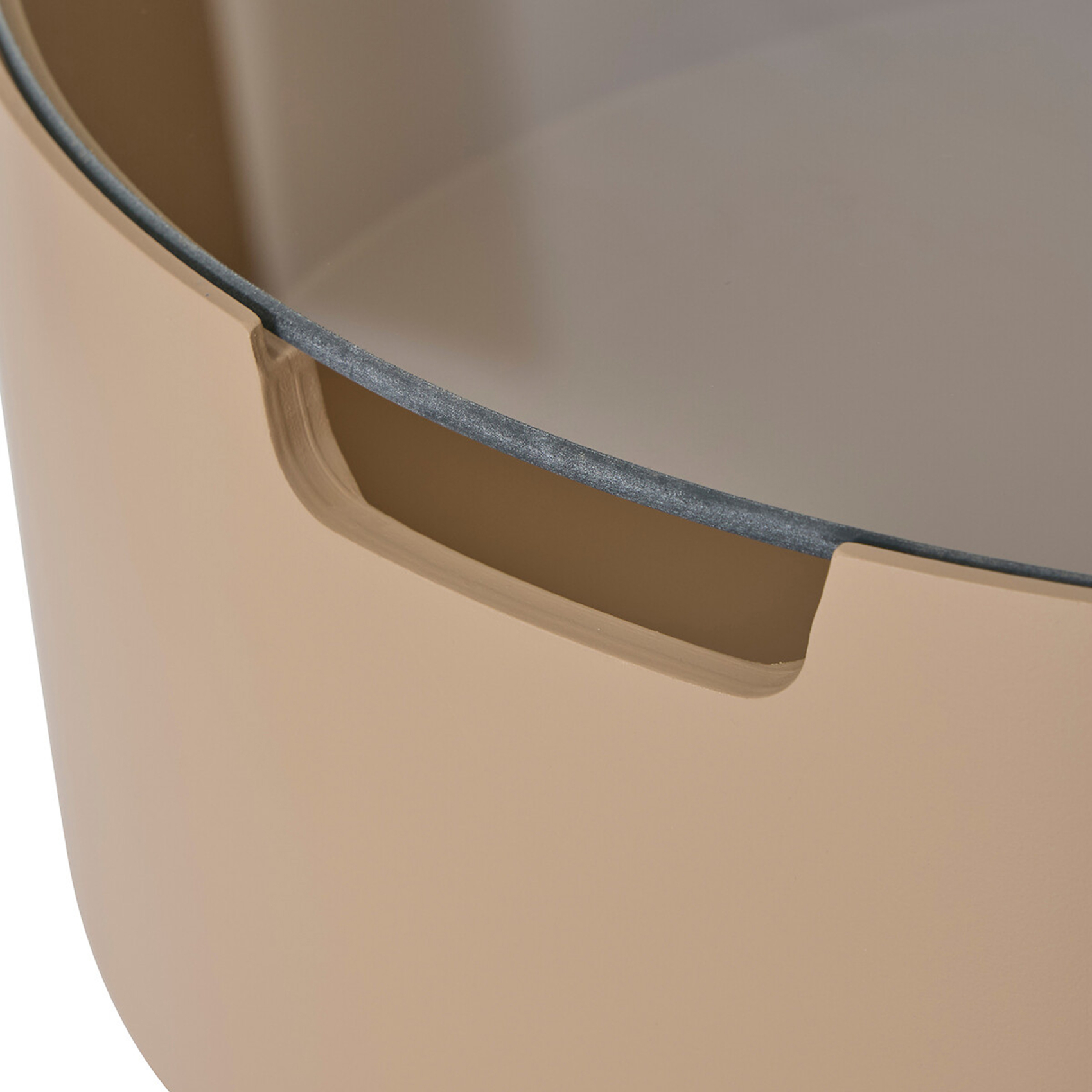 Table basse ronde coffre de rangement et plateau en verre — vue 4