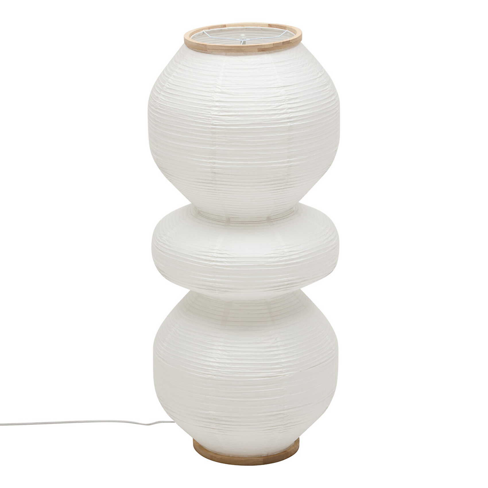 Lampadaire sculptural en papier avec double éclairage