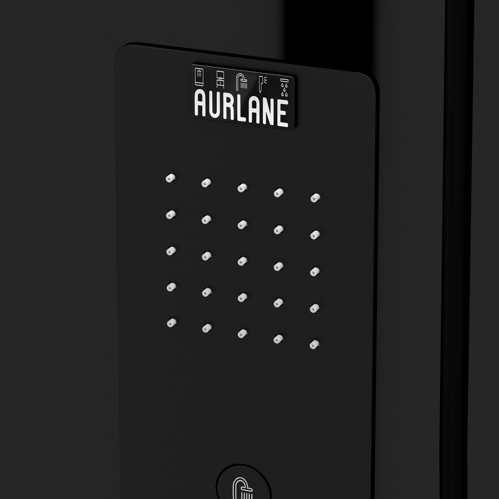 Cabine de douche hydromassante rectangulaire XXL avec porte coulissante et panneau de contrôle tactile — vue 5