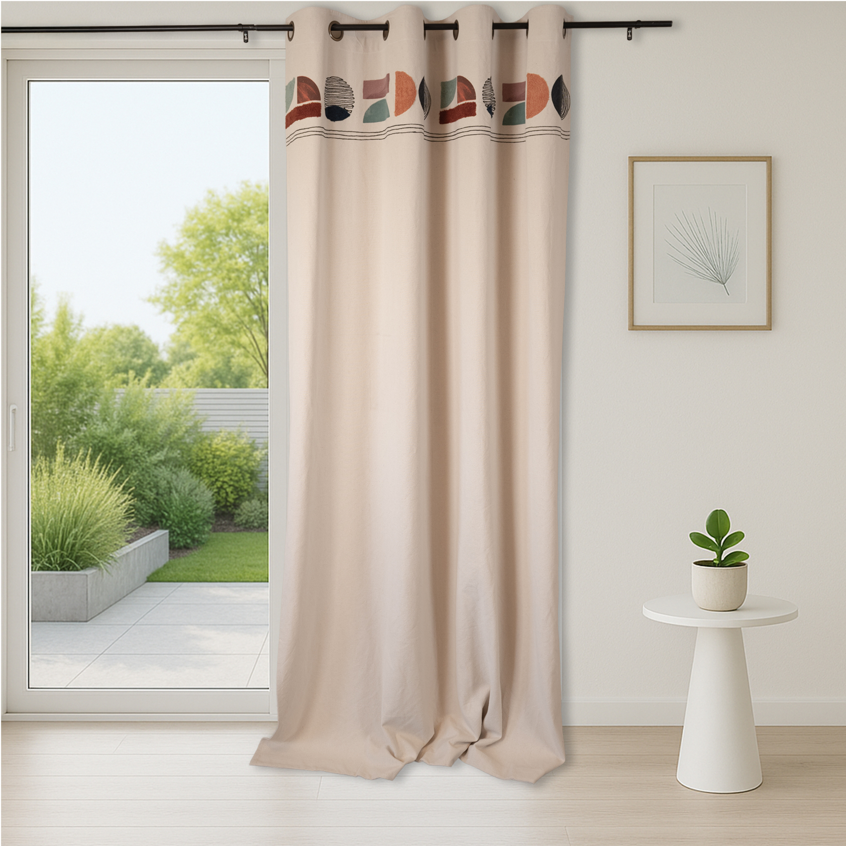 Rideau design en coton lavé