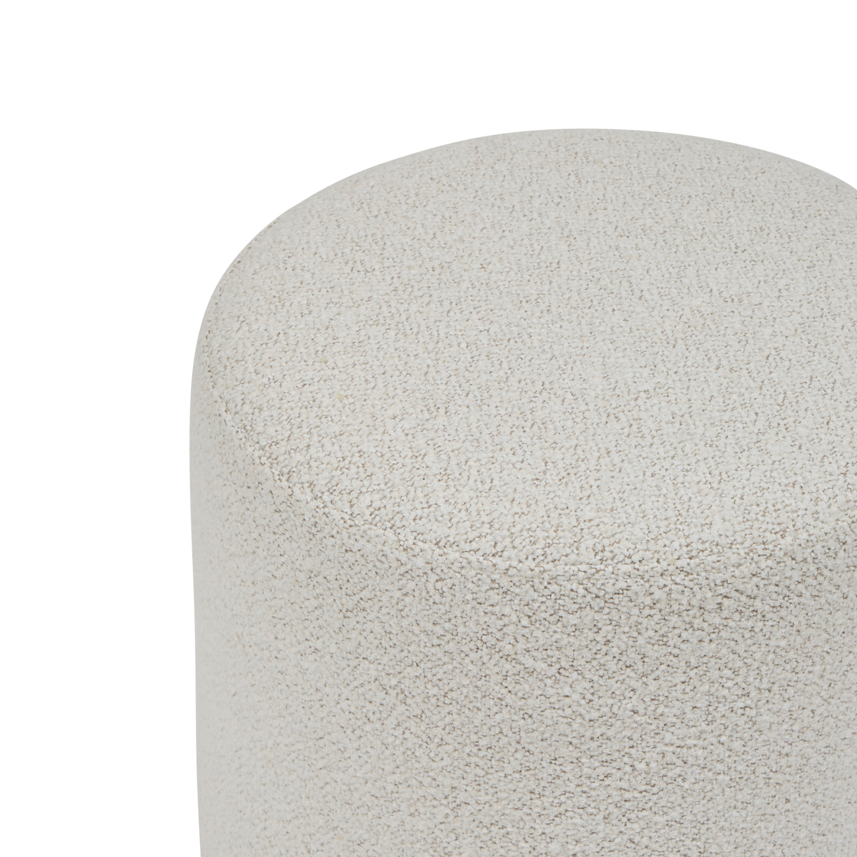 Pouf rond en tissu bouclette avec base bois — vue 4