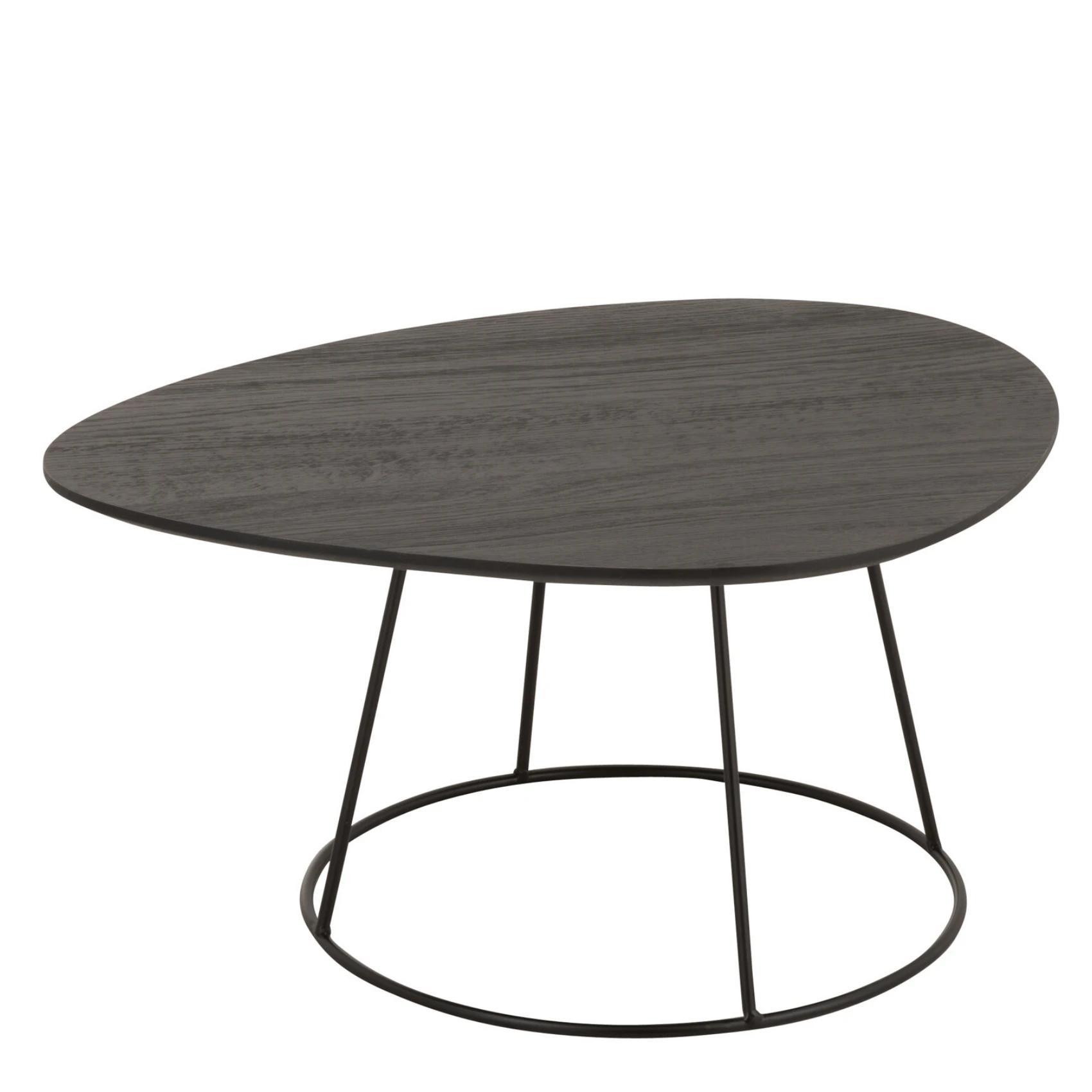 Table basse large ovale en bois et métal — vue 5