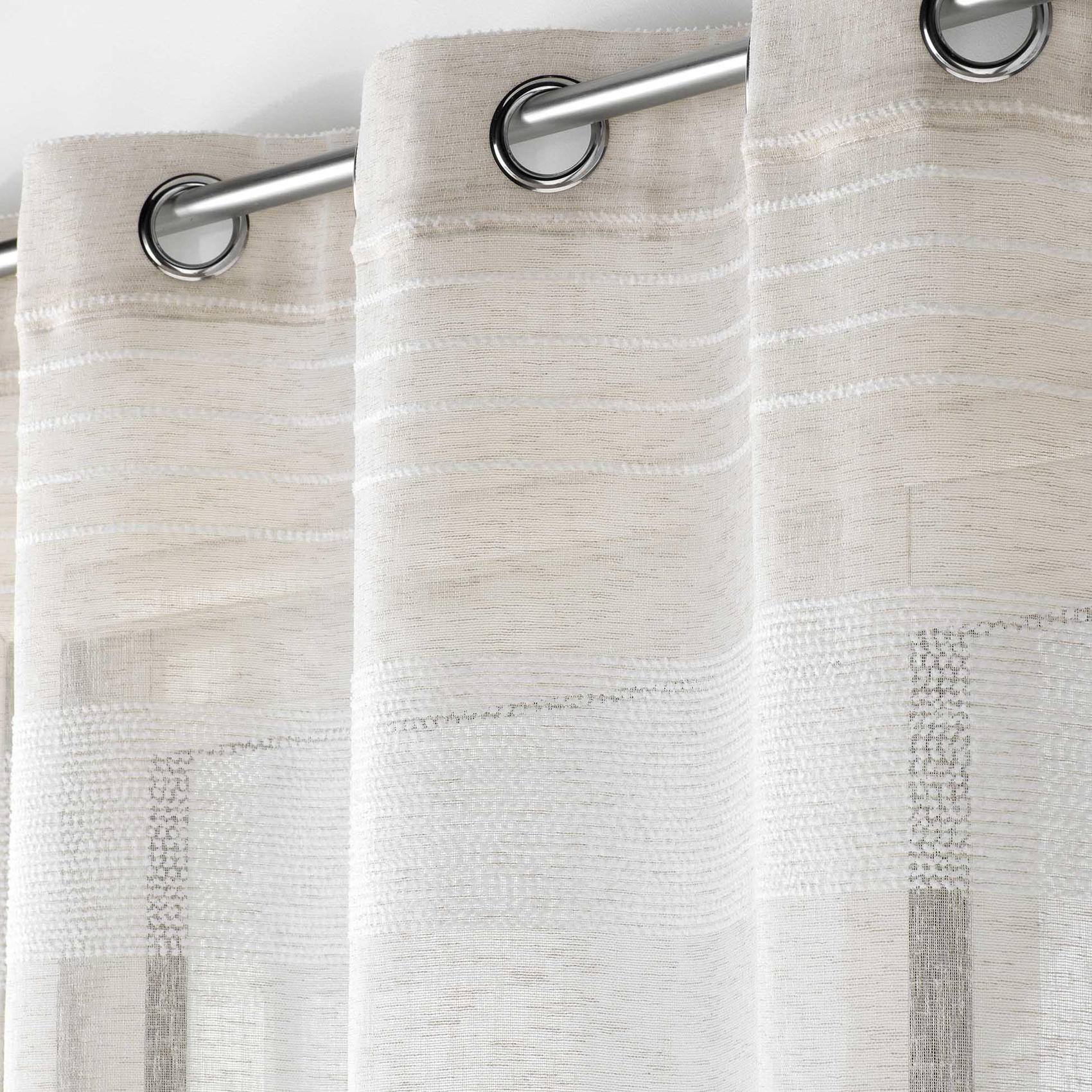 Voilage rayures horizontale seffet lin — vue 3
