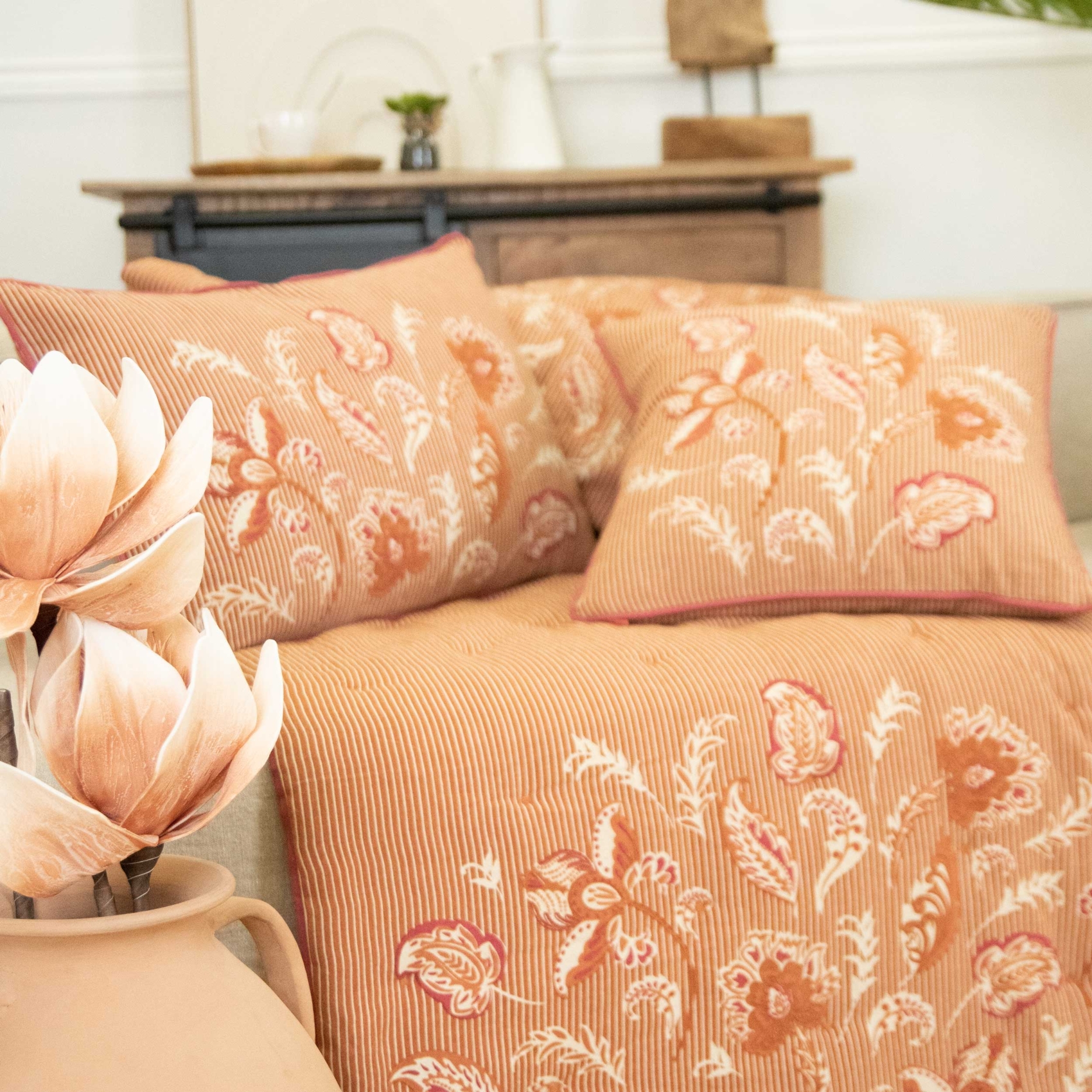 Coussin décoratif en polylin motif floral — vue 4