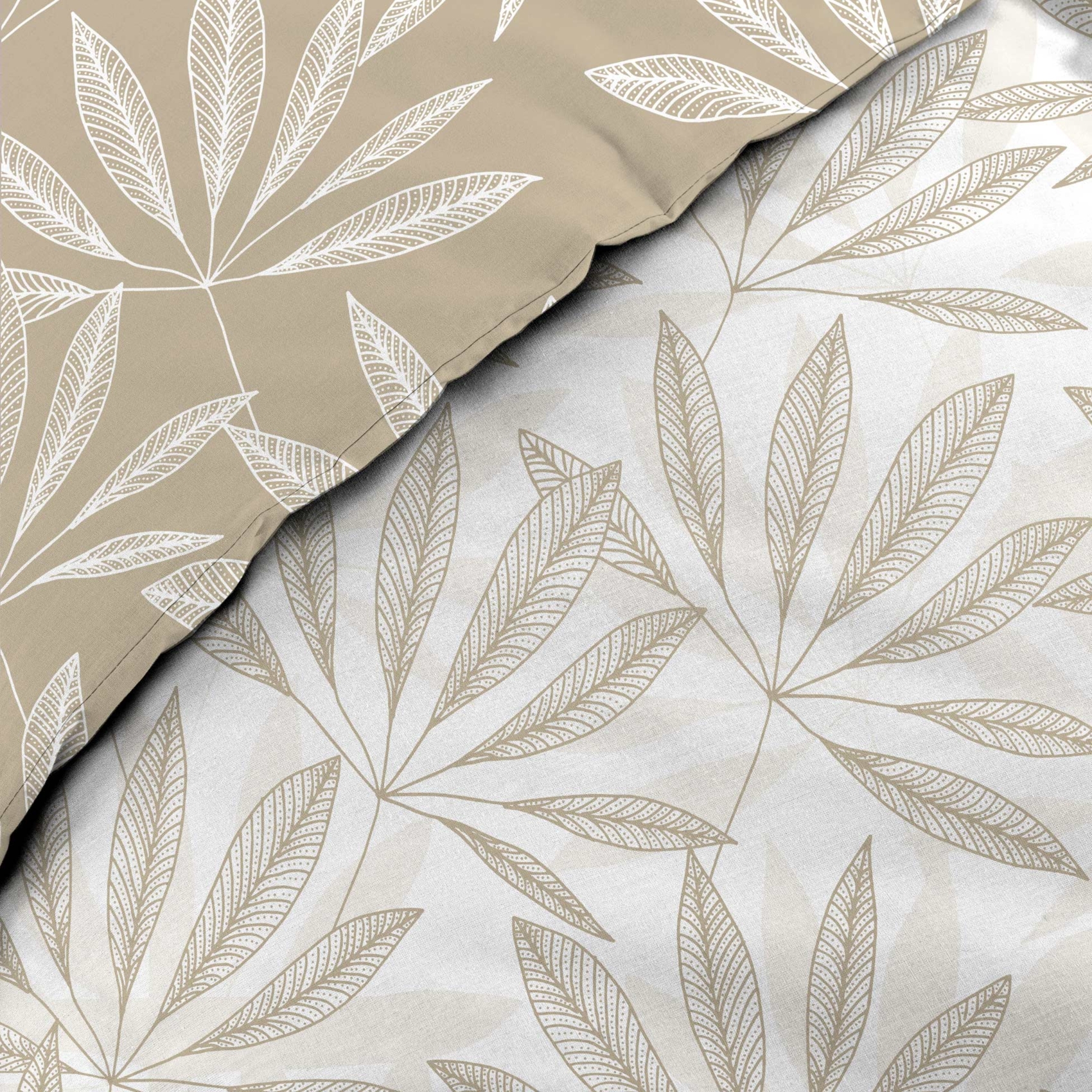 Parure de lit réversible en coton motif feuillage naturel — vue 4