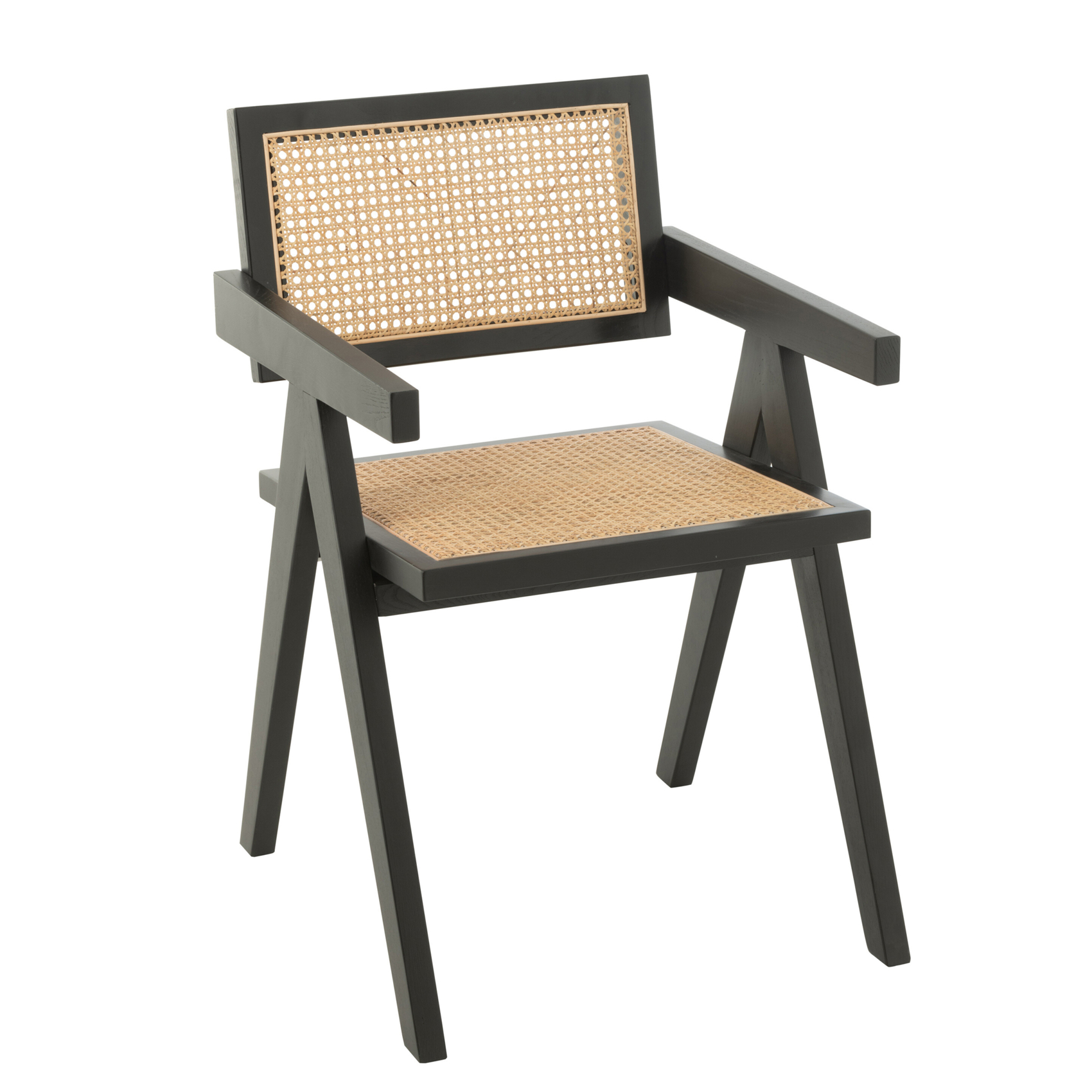 Chaise design en bois et rotin