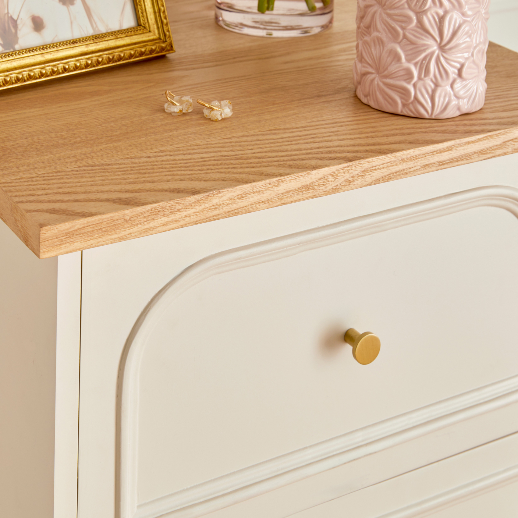Chiffonnier 5 tiroirs en bois avec plateau en frêne — vue 3