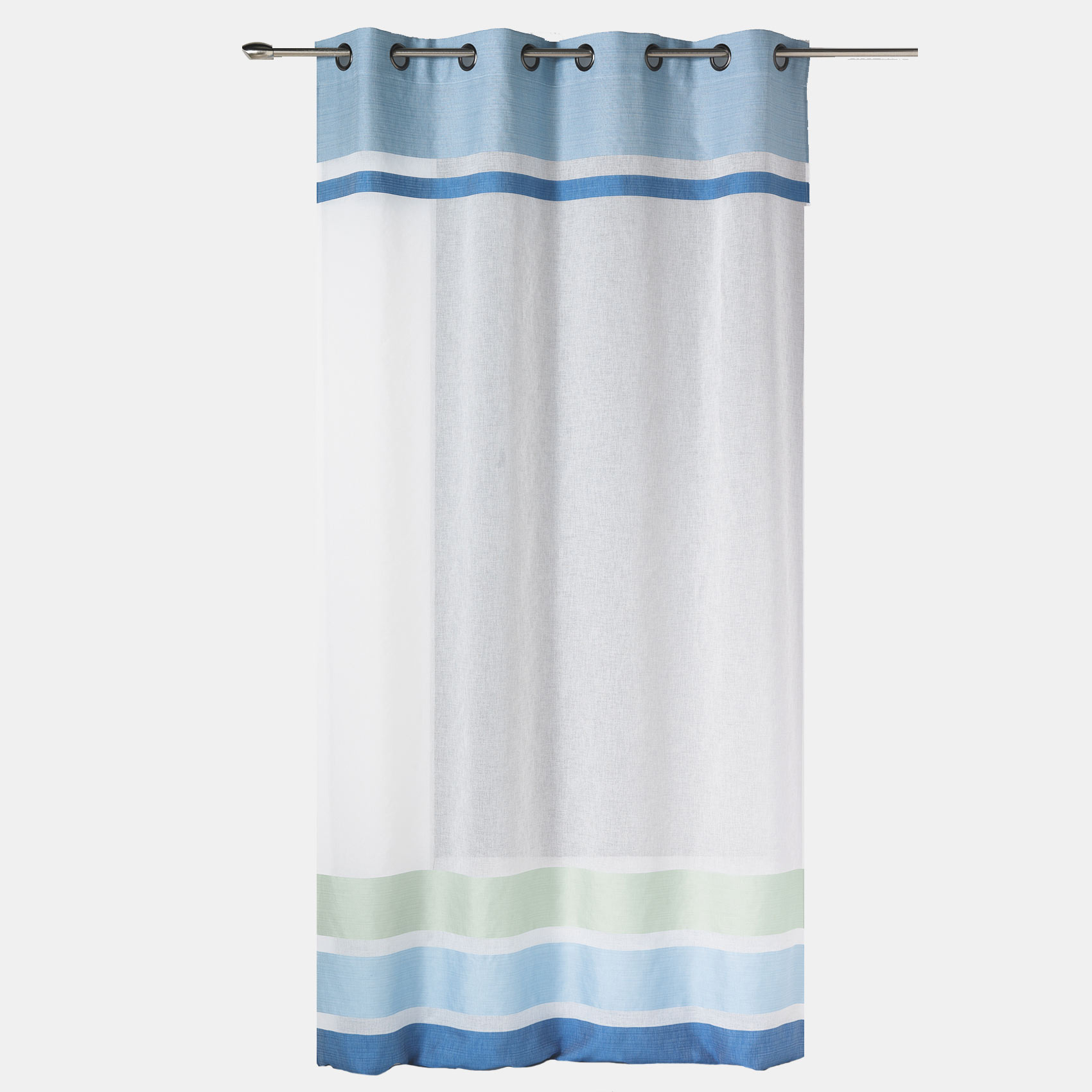 Voilage en étamine à parements haut et bas rayés — vue 4