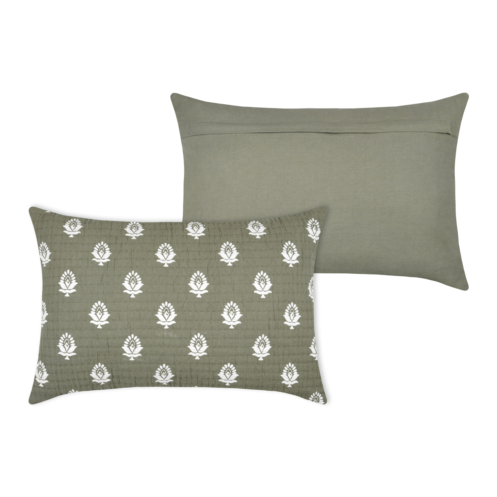 Coussin rectangulaire en coton à motif floral — vue 3