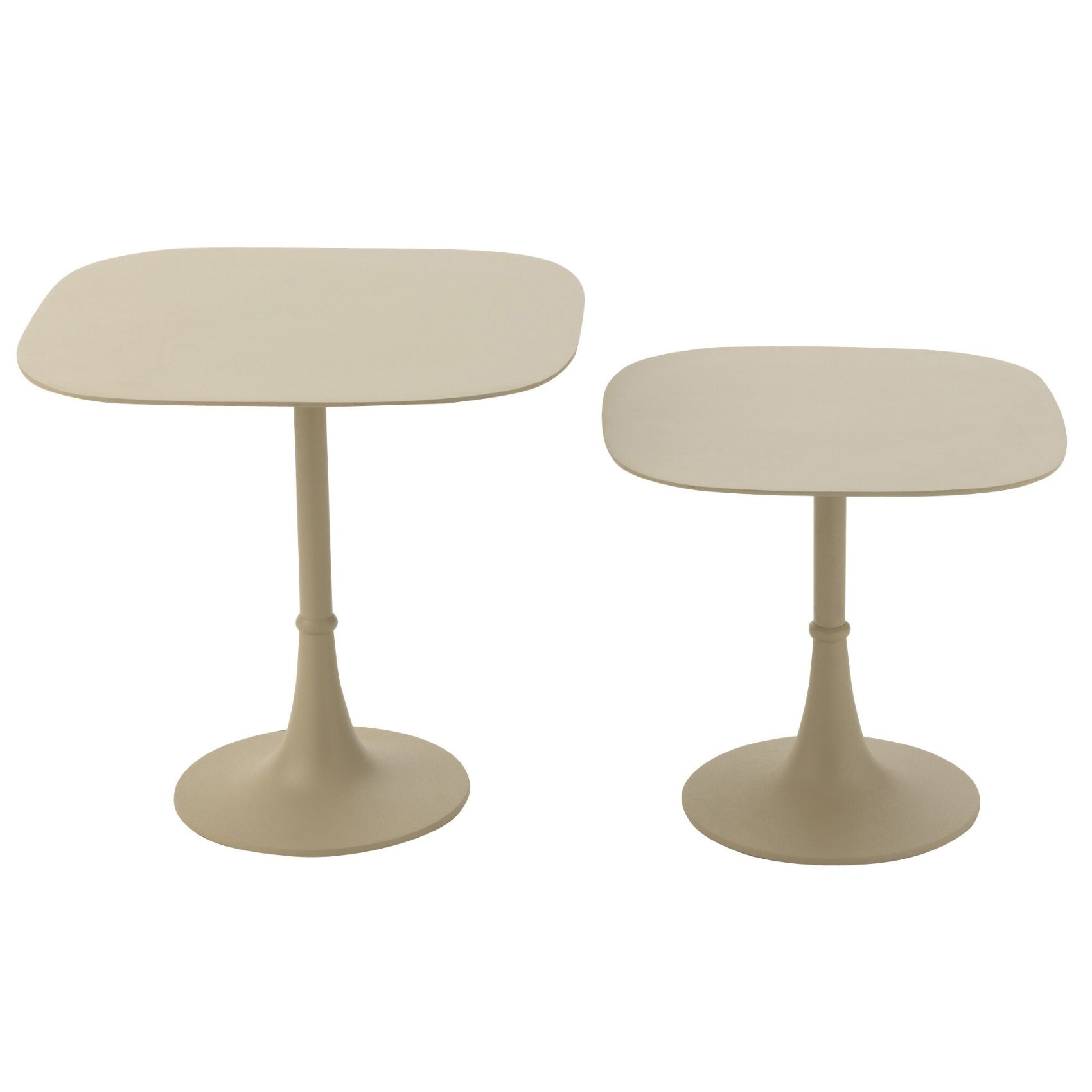 Tables d'appoint carré bord arrondi en métal lot de 2 — vue 5