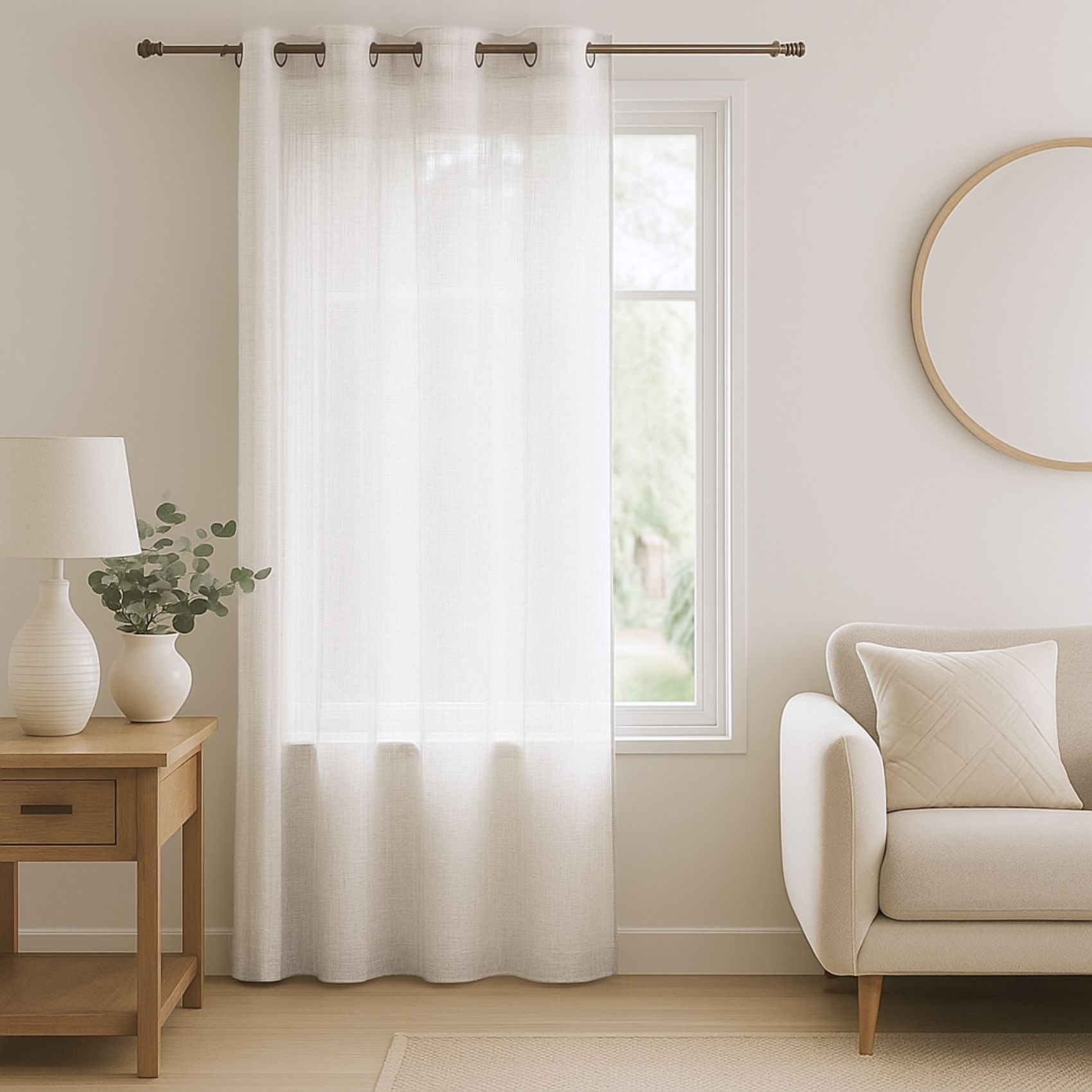 Voilage effet lin chiné