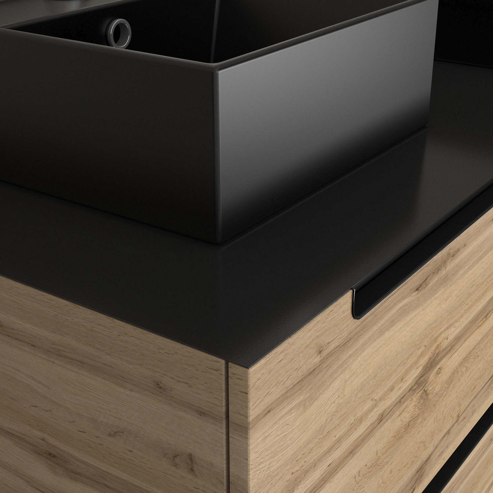 Meuble de salle de bain avec 2 vasques et miroir à leds — vue 5