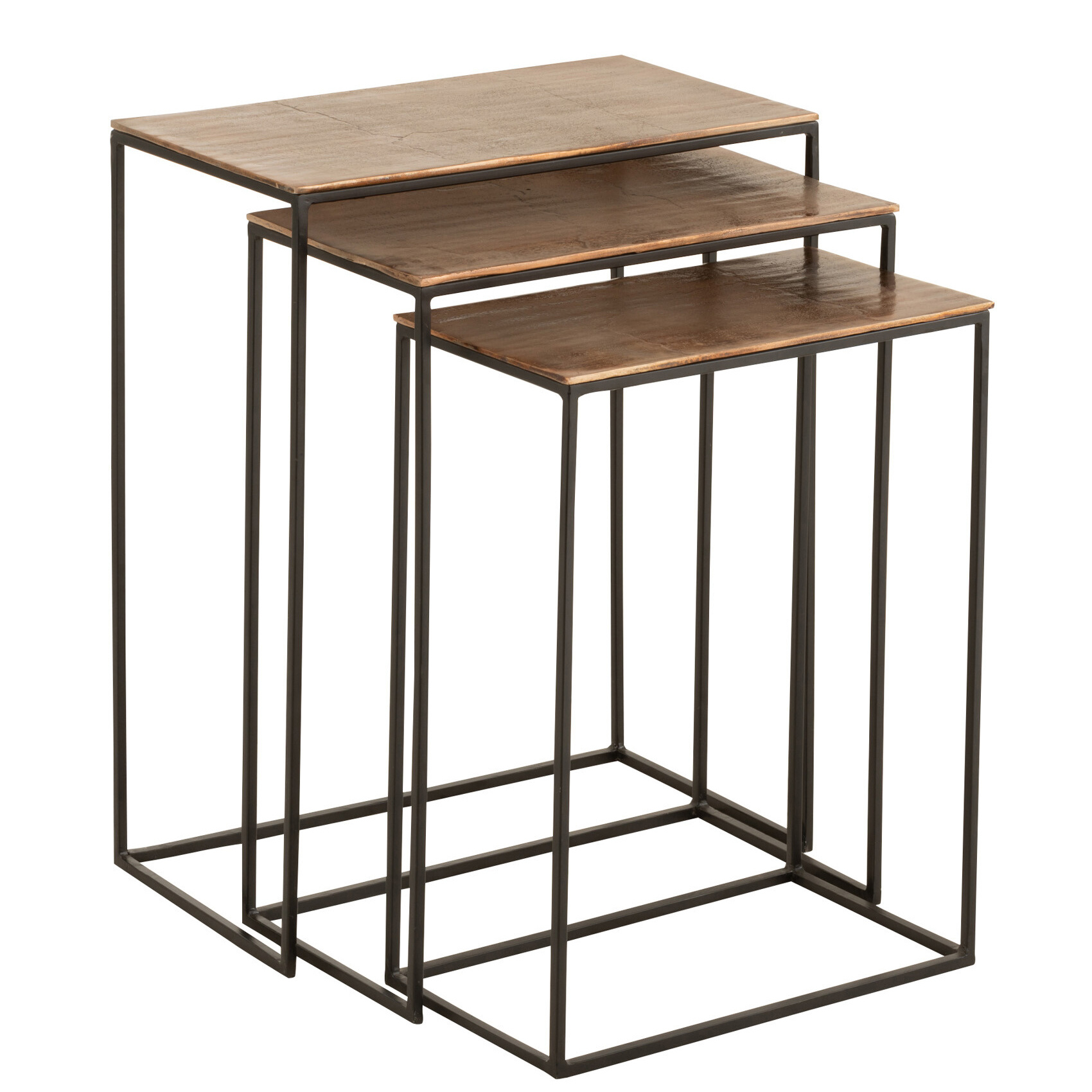 Lot de 3 table gigognes rectangulaires en aluminium — vue 4