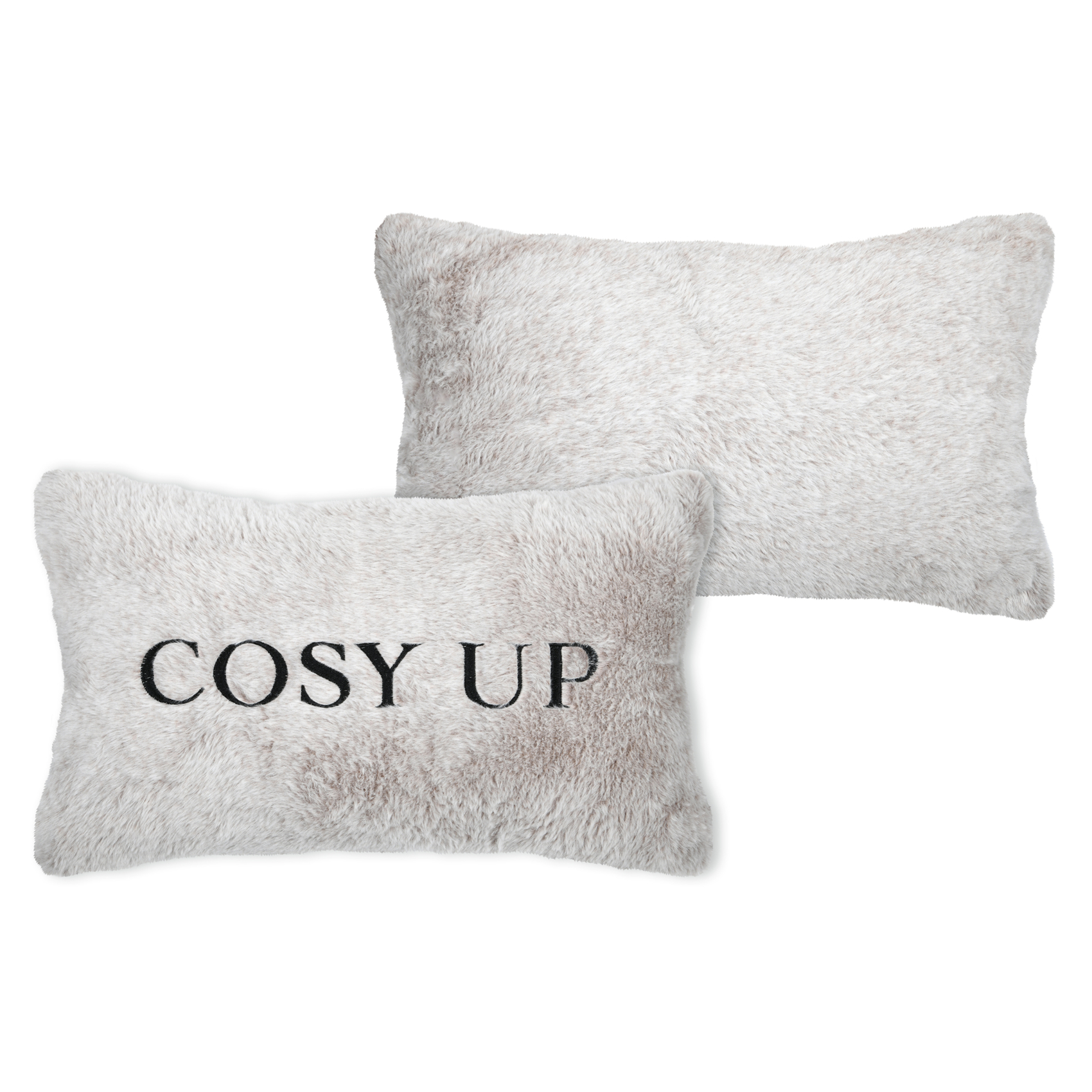 Coussin imitation fourrure brodé Cosy up — vue 5
