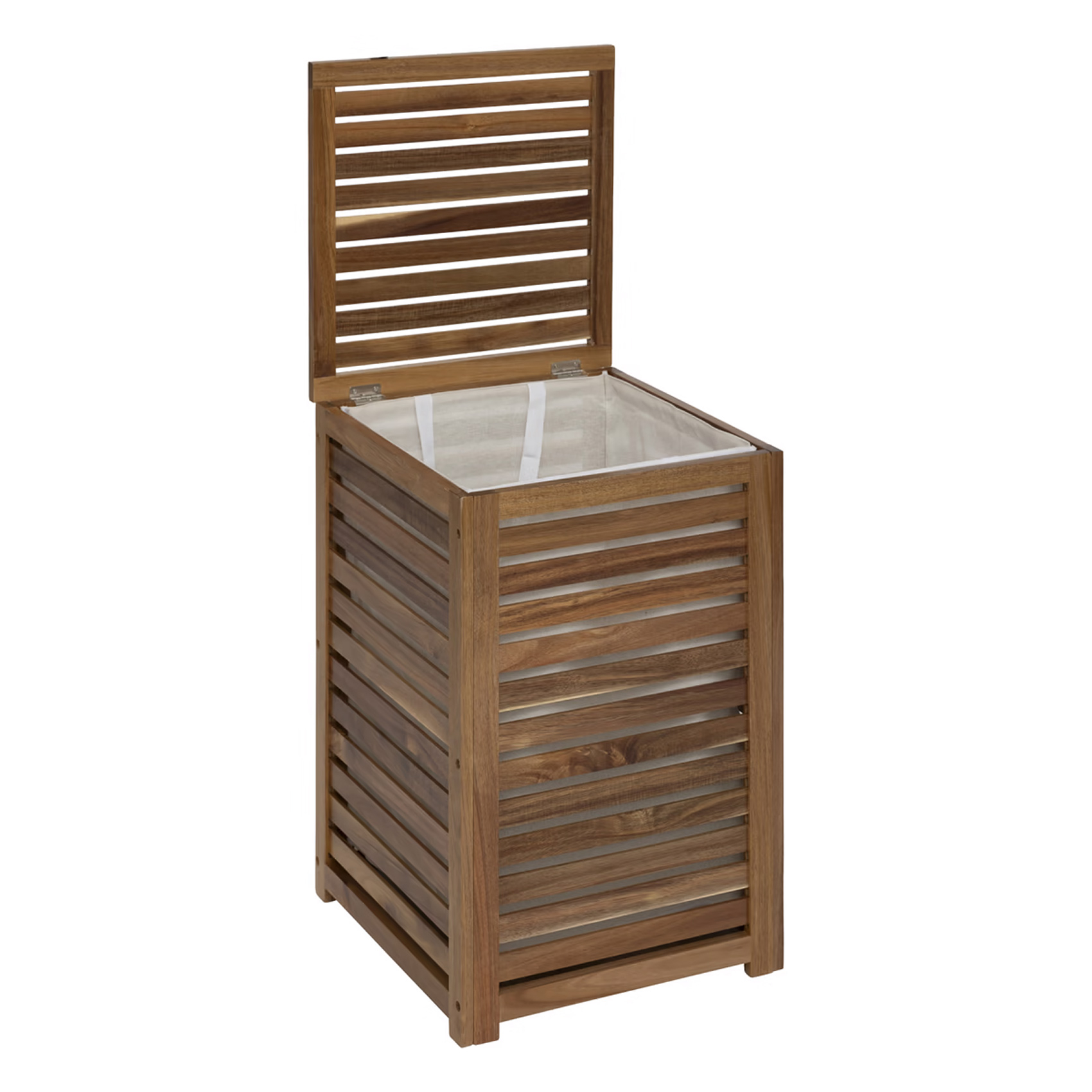 Panier à linge 65L en acacia — vue 5