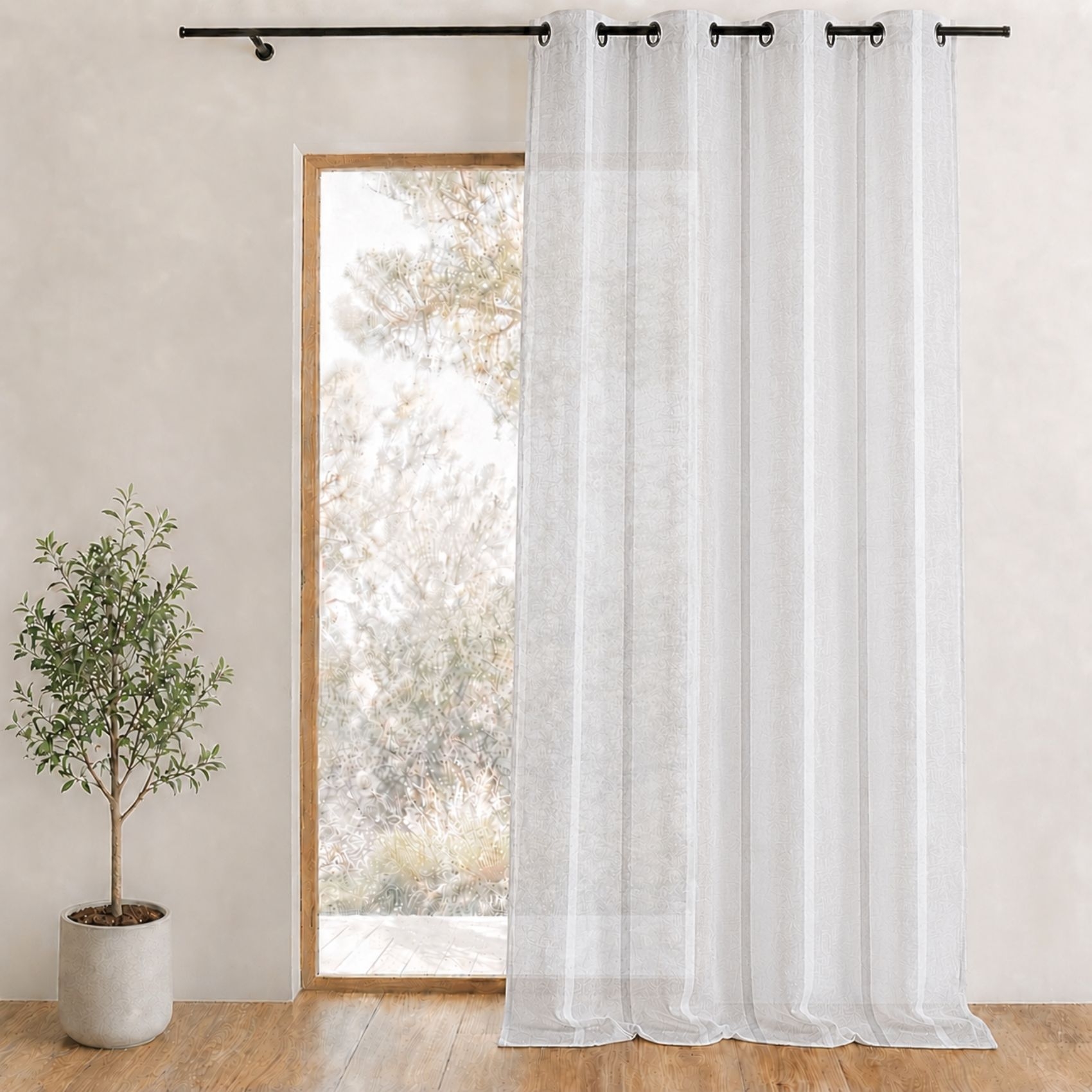 Voilage Etamine Rayures verticales
