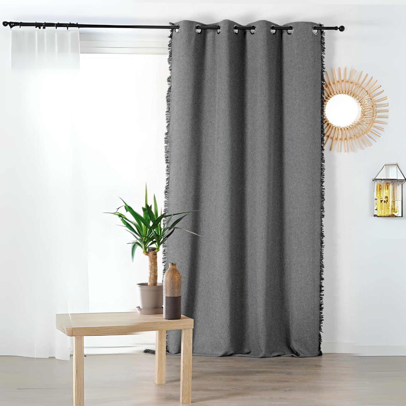 Rideau poly-laine avec franges sur les bords — vue 3