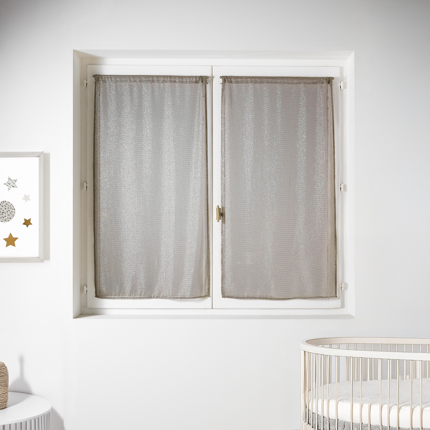 Voilage paire en maille avec des fils lurex argentés — vue 4