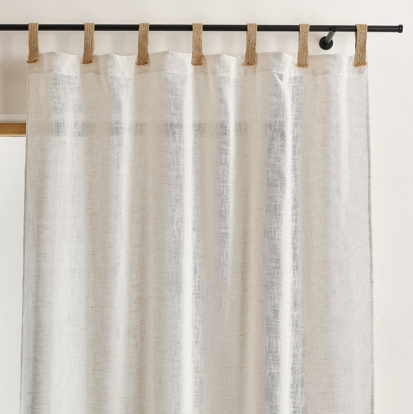 Rideau en tissu polylin à pattes en jute — vue 4