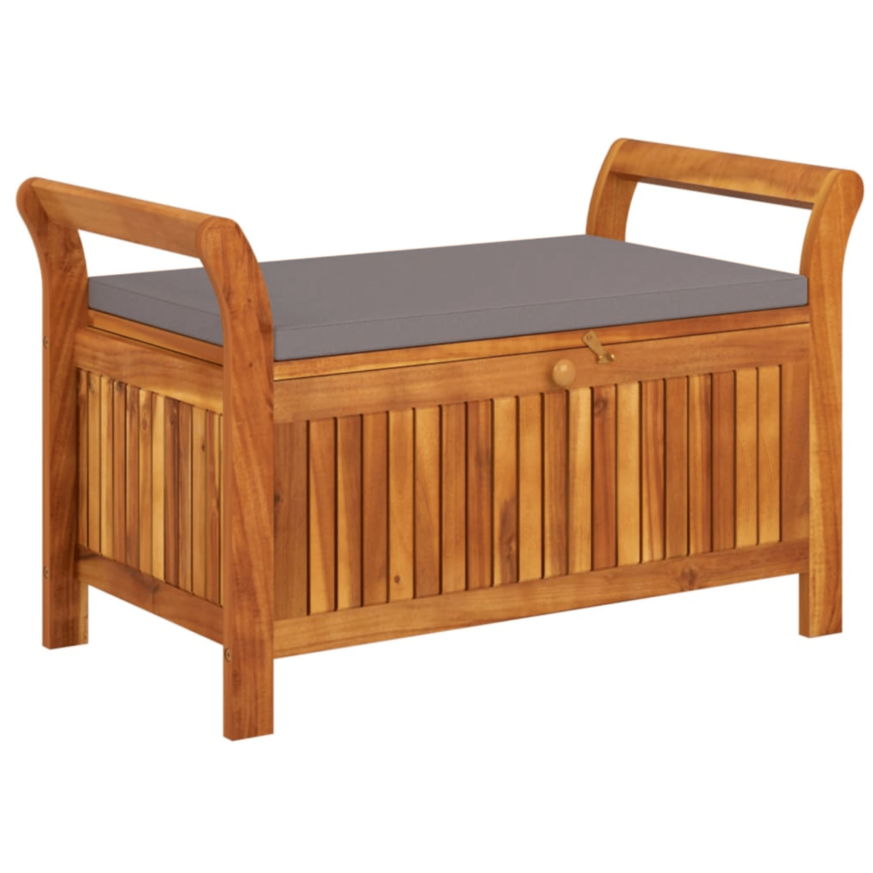 Banc de rangement extérieur en acacia — vue 5