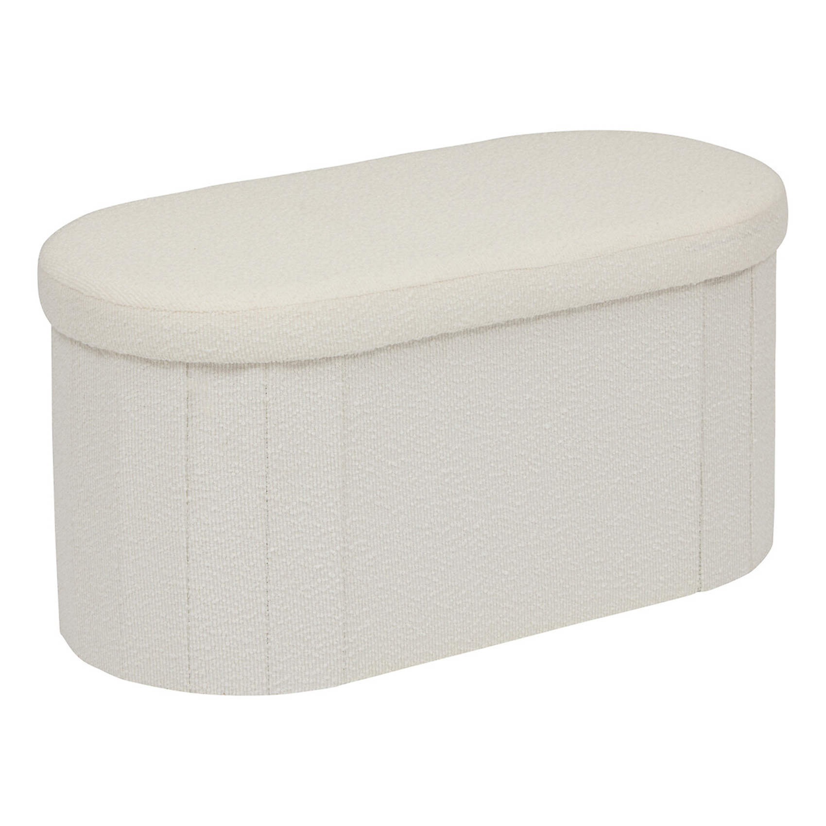 Pouf coffre pliant double en bouclette avec rangement