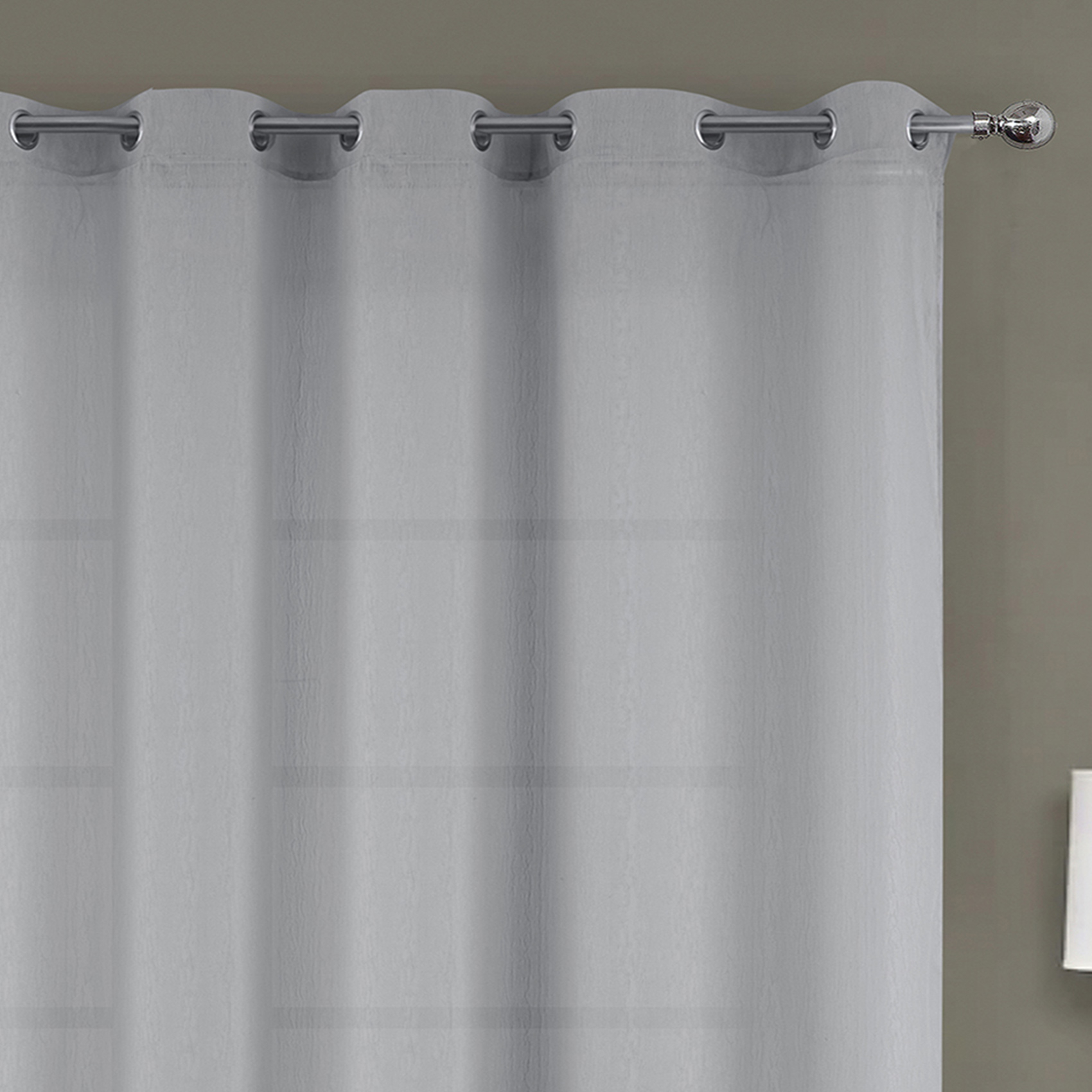 Voilage à oeillets tissé avec relief effet froissé — vue 3