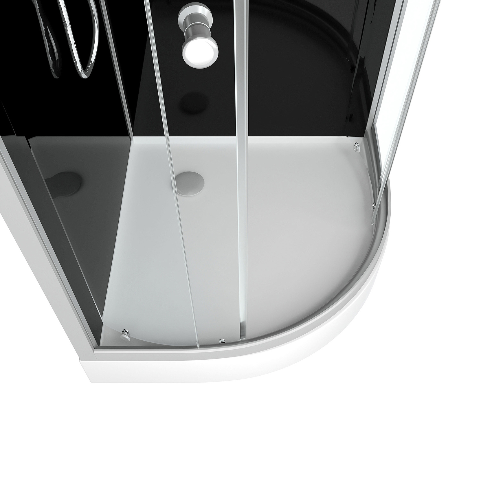 Cabine de douche 1/4 de cercle minimaliste design contemporain — vue 4