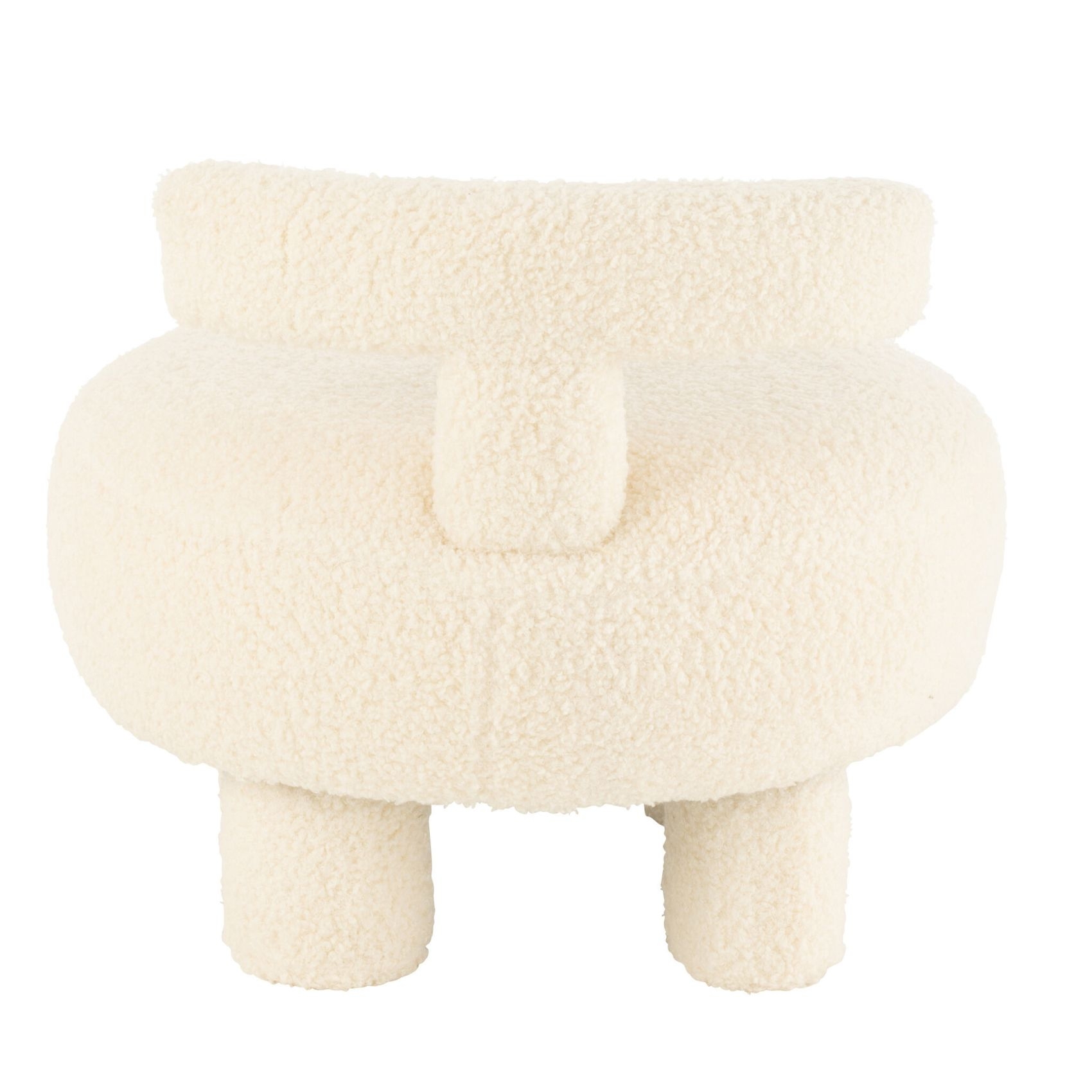 Pouf rond avec dossier en tissu bouclette — vue 4