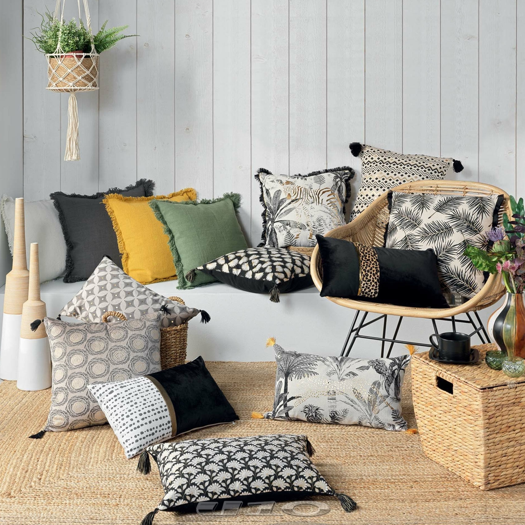 Coussin déhoussable à franges — vue 4