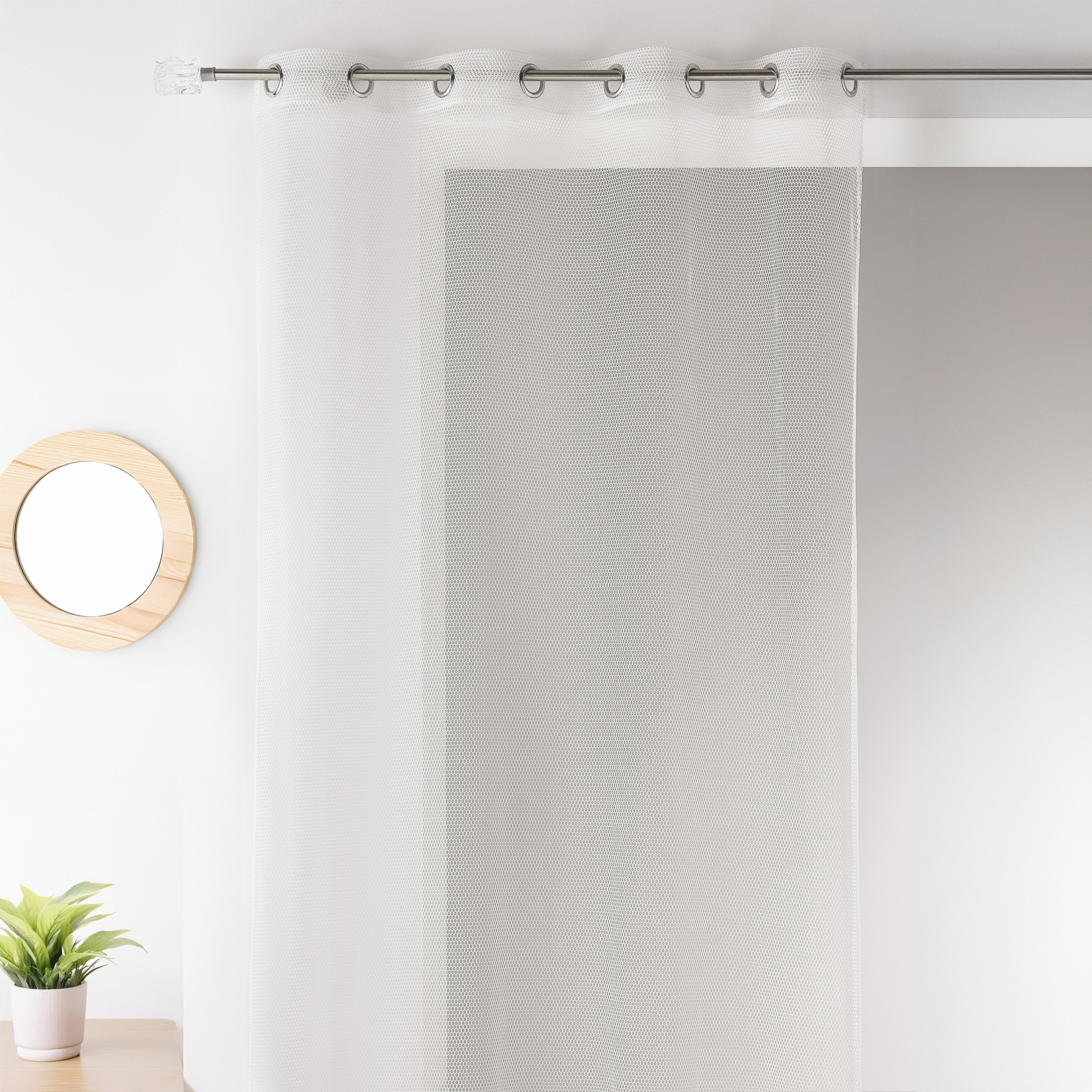Voilage uni en maille filet — vue 3