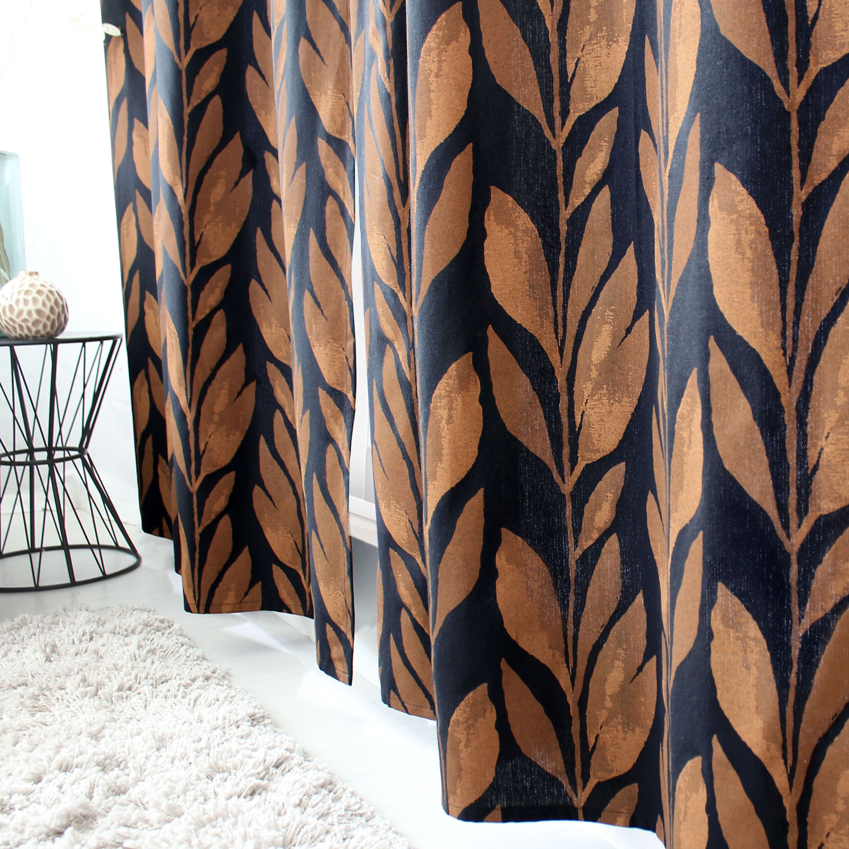 Rideau motif végétal tamisant en coton recyclé — vue 3