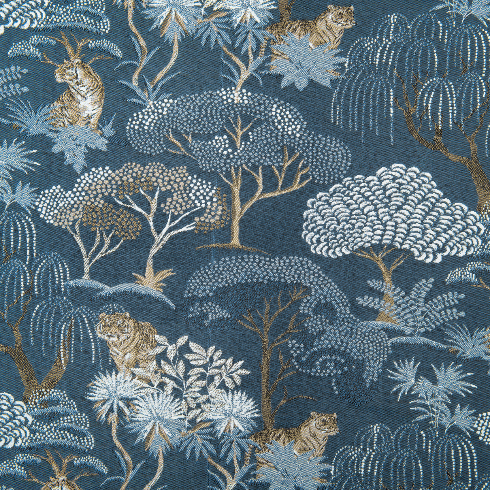 Tissu jacquard motif tigre japonisant