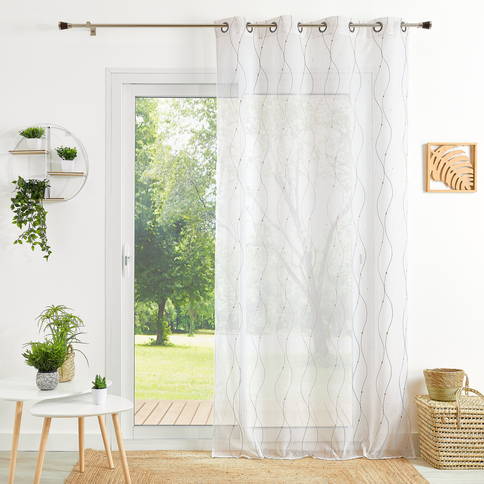 Voilage brodé motif vagues et pois — vue 4