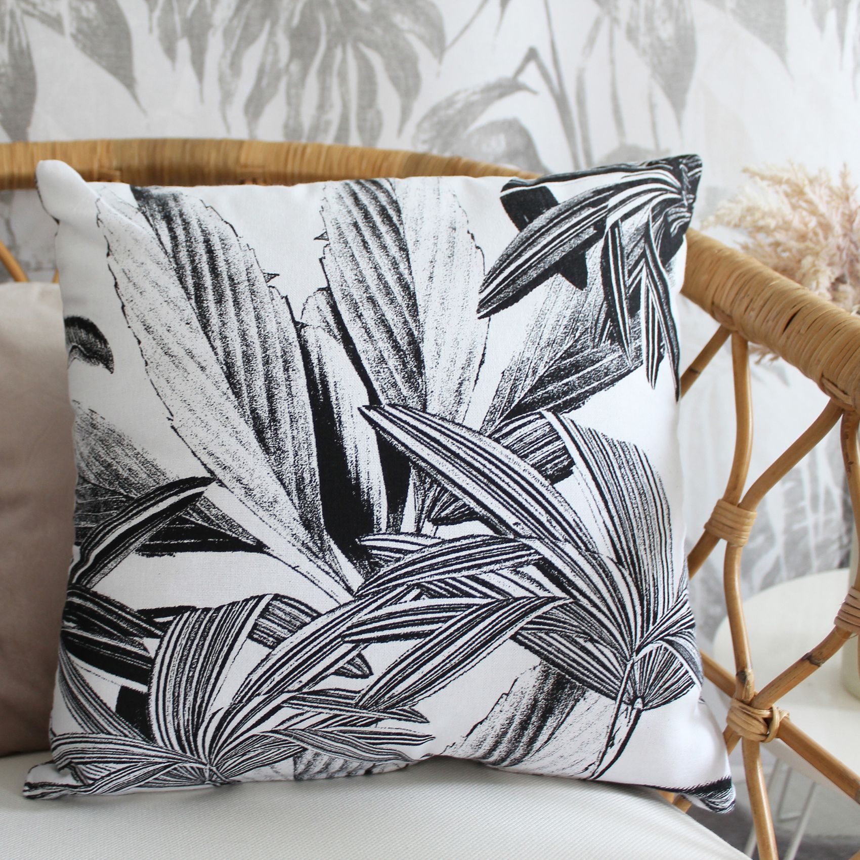 Coussin déhoussable en coton recyclé imprimé — vue 3