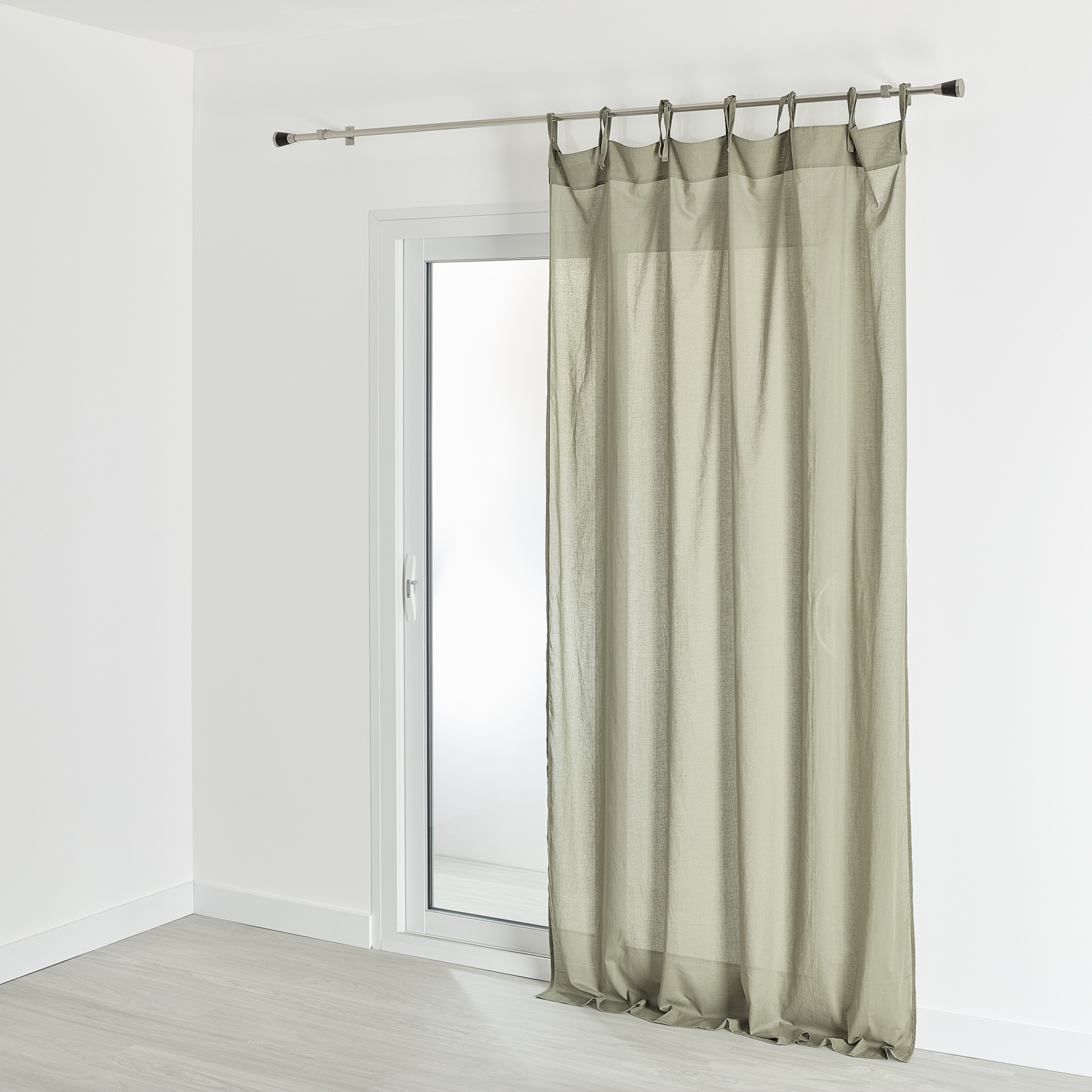 Voilage à nouettes en coton uni — vue 3