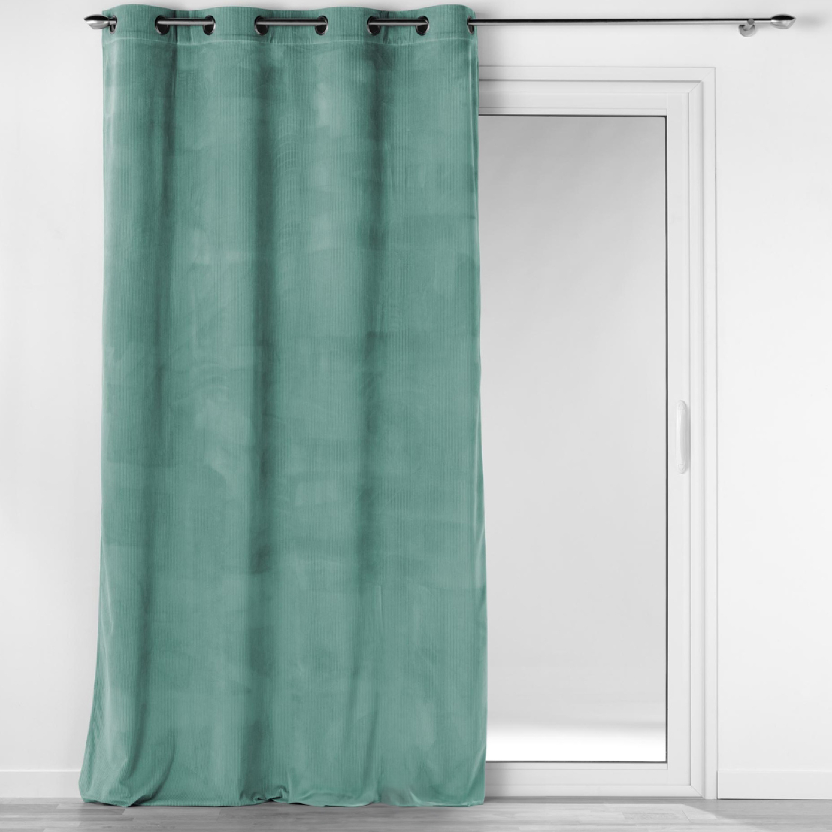 Rideau à œillets casual sauge velours côtelé uni — vue 5