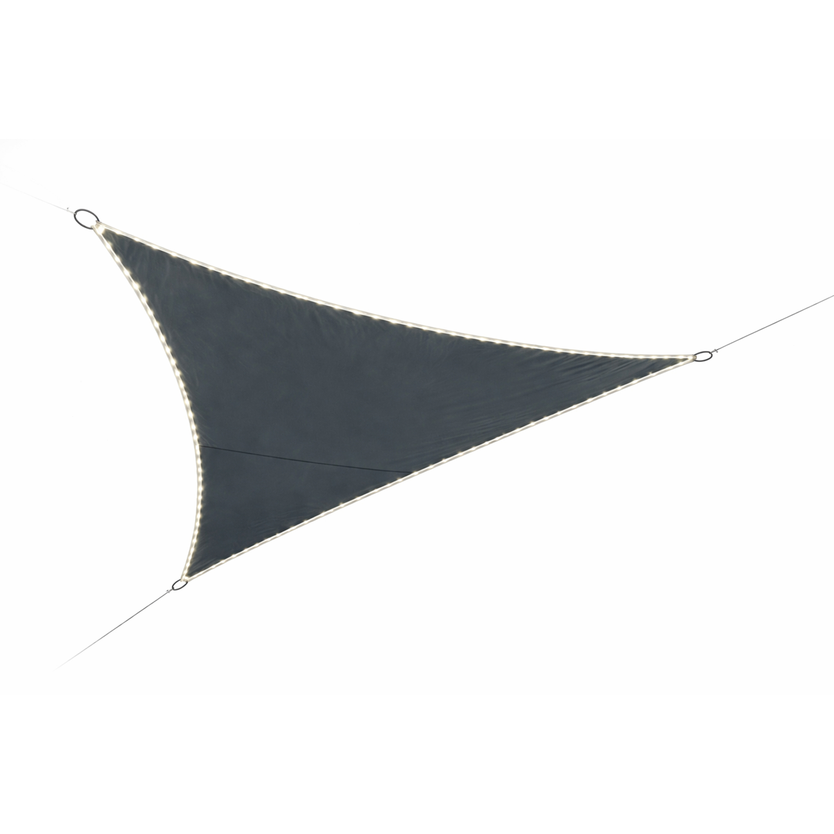 Voile d’ombrage triangulaire avec leds solaires