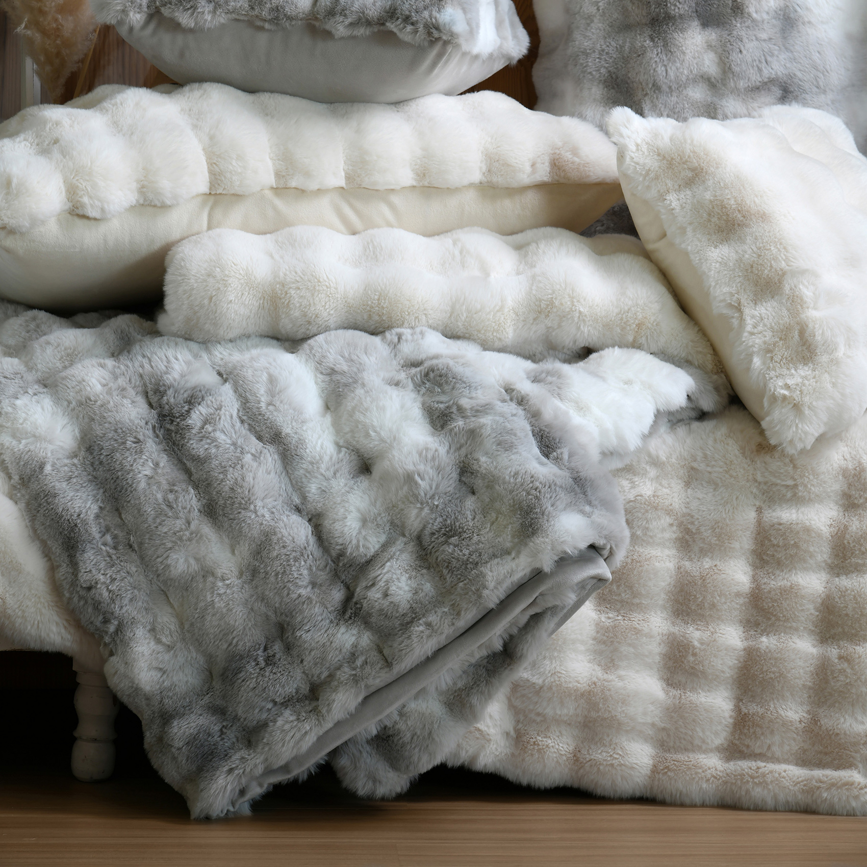 Plaid fausse imitation fourrure moelleux — vue 4