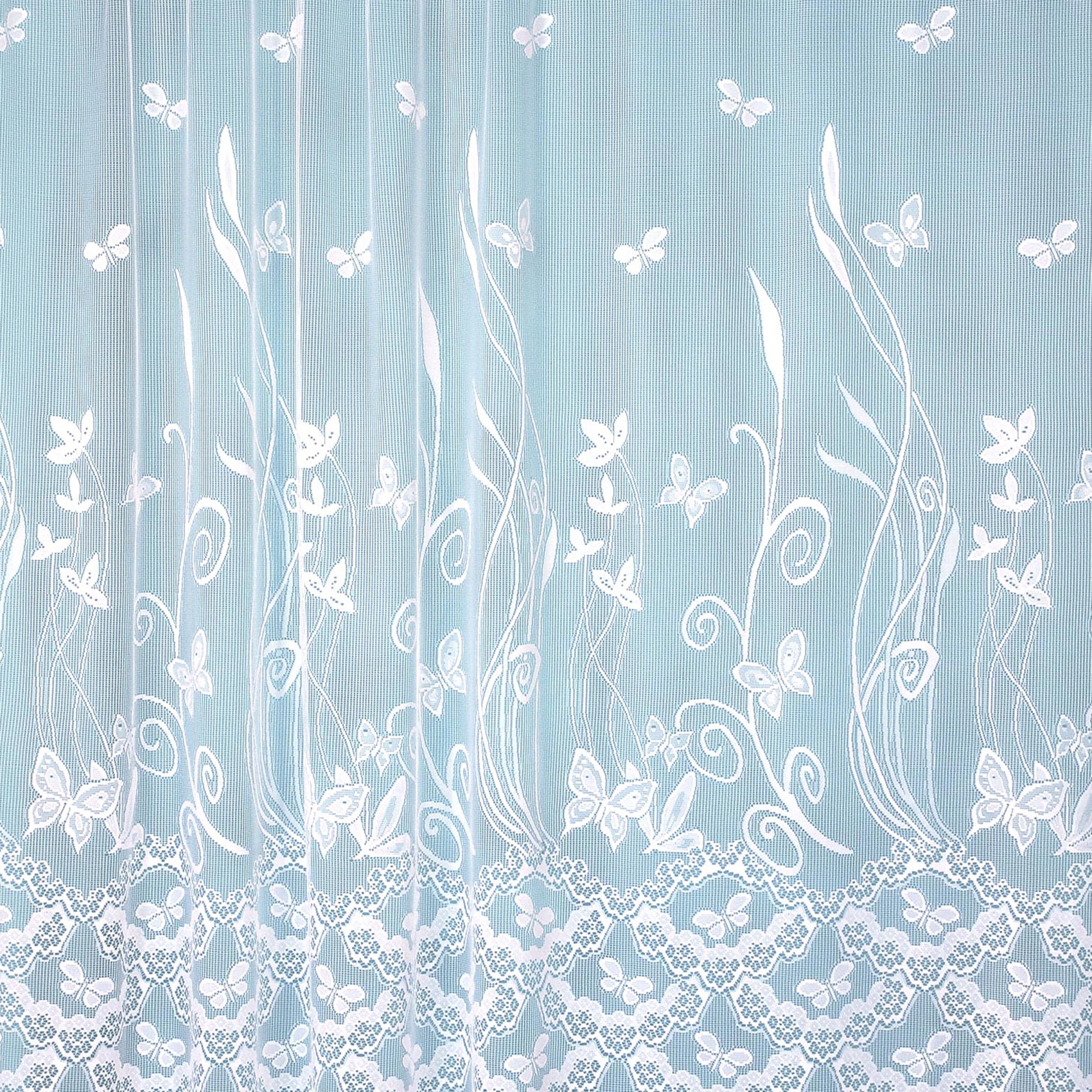 Panneau droit papillons et feuillages en dentelle modulable avec ruban fronceur — vue 3