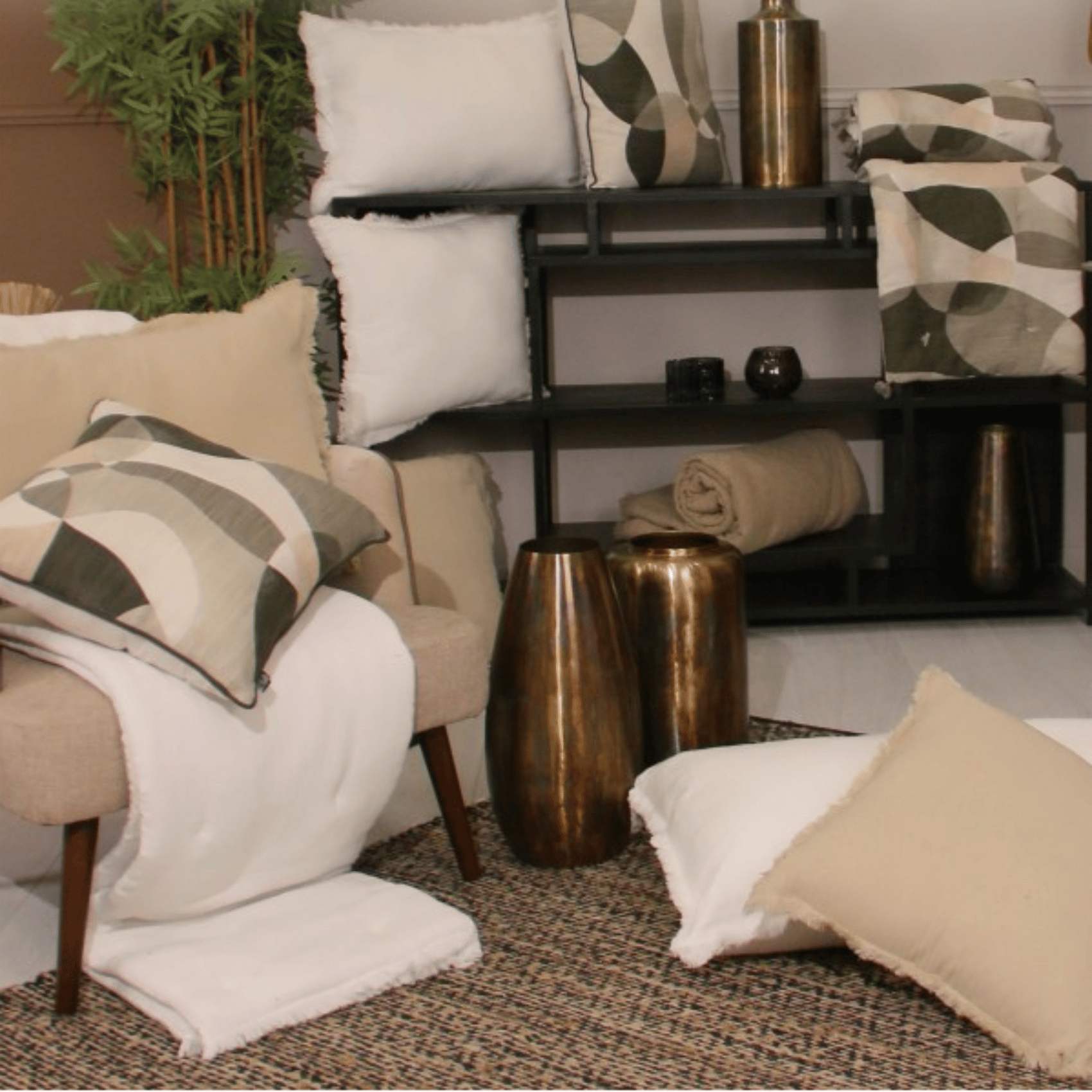 Coussin à franges en coton — vue 4