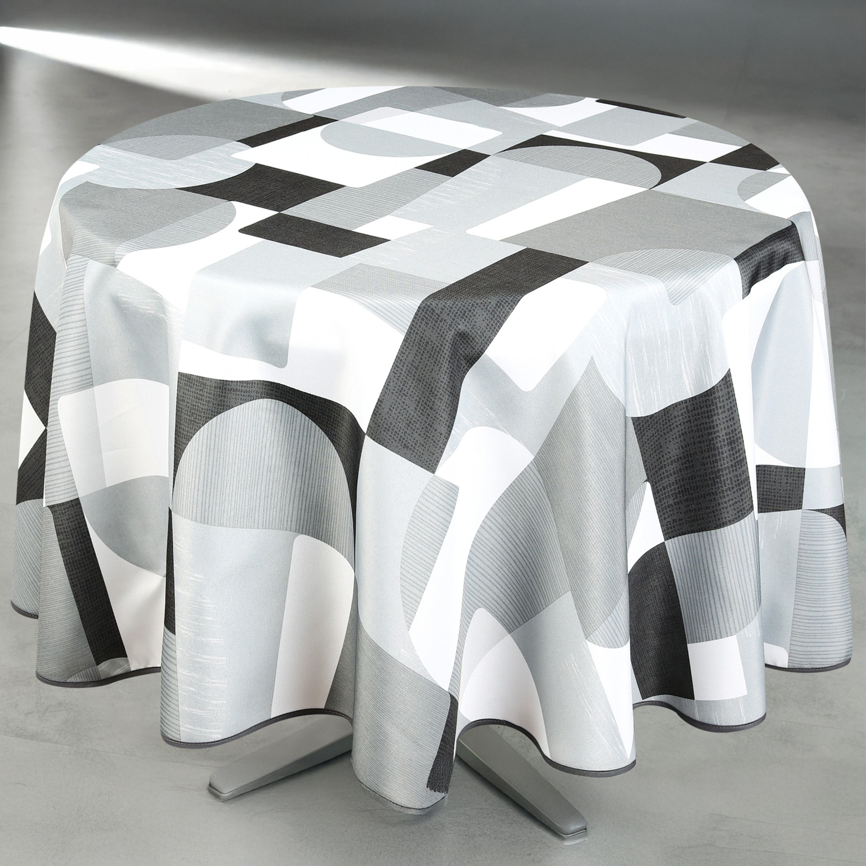 Nappe anti-tâche ronde design géométrique — vue 4