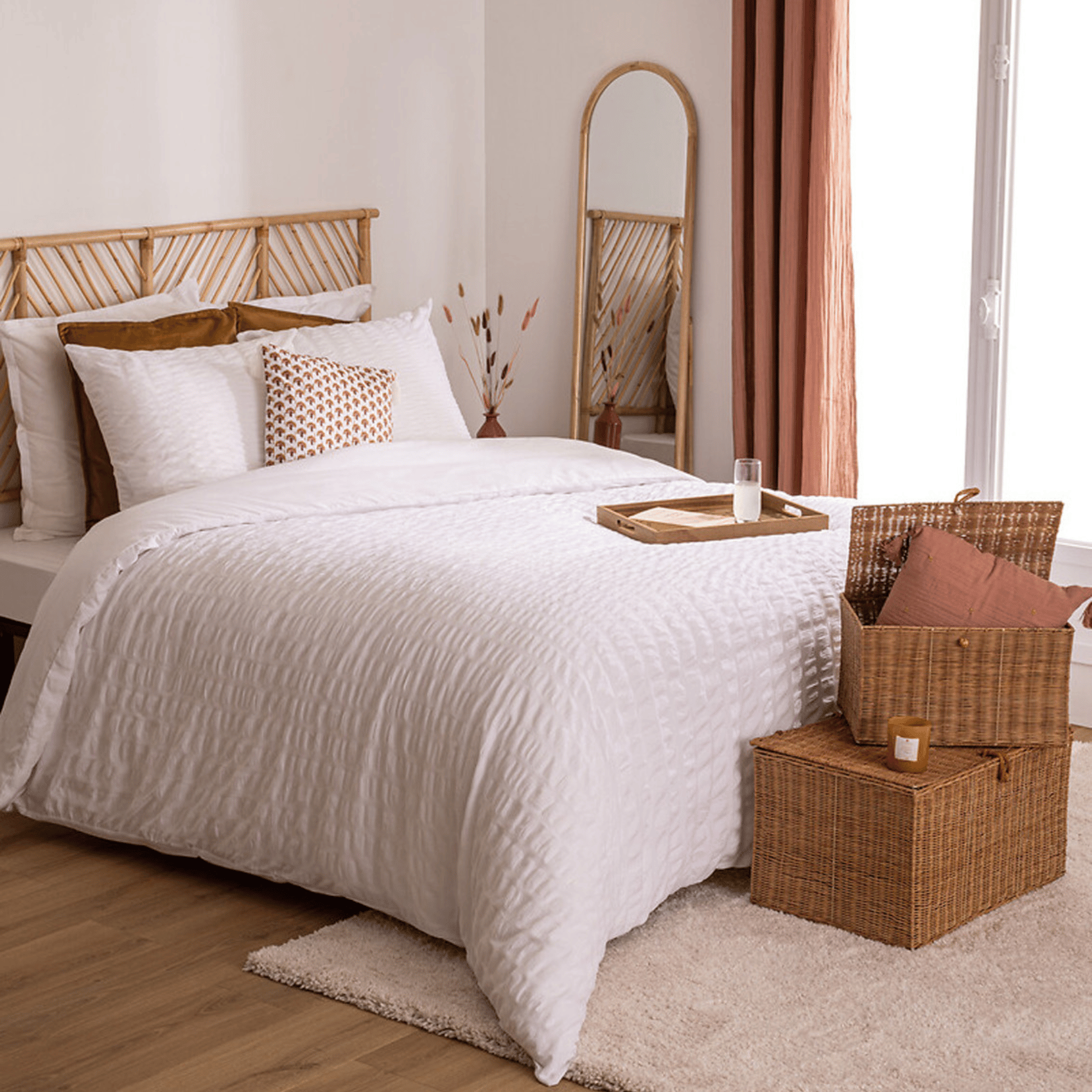 Parure de lit 3 pièces à rayures plissées — vue 4