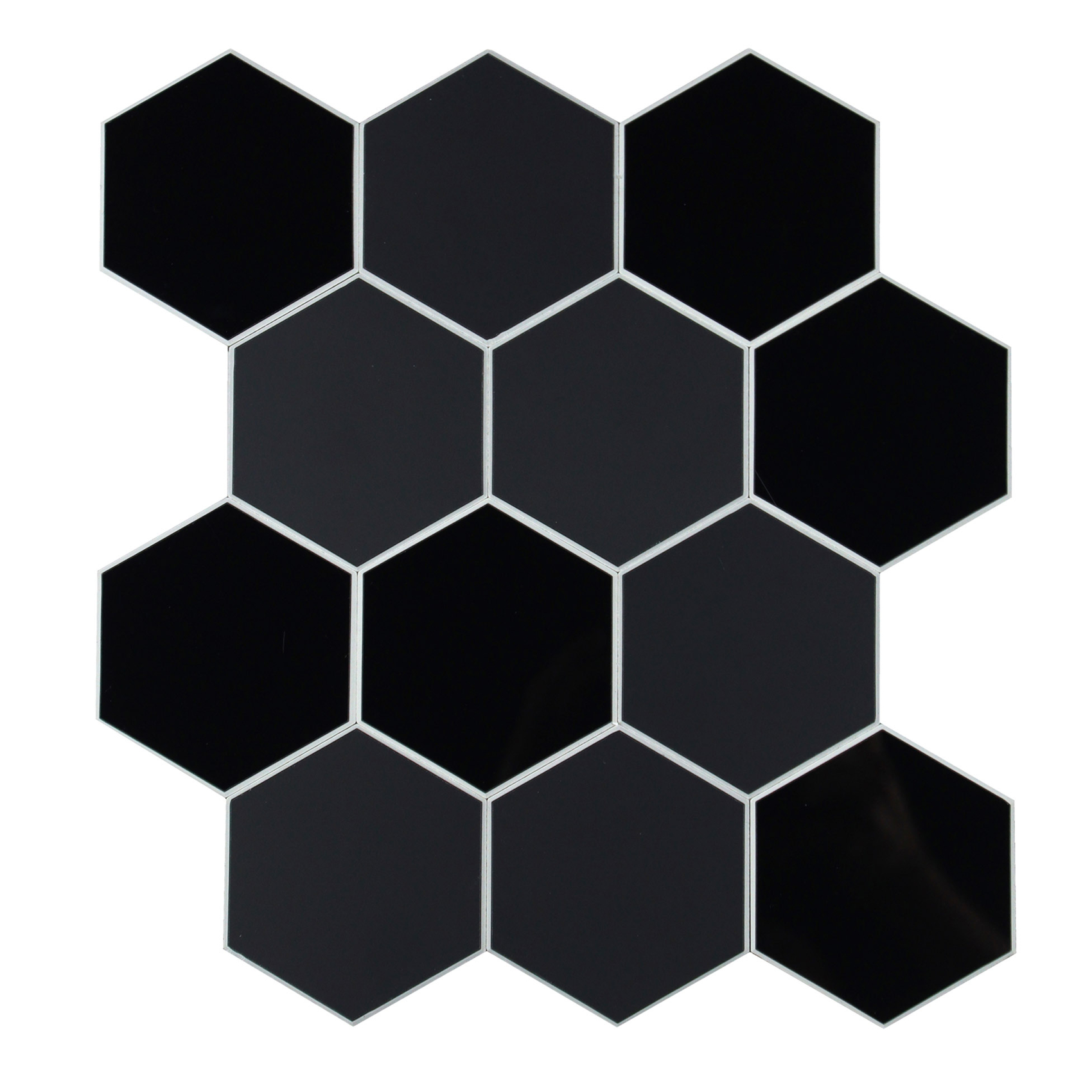 Lot de 4 crédences adhésives murales 3D effet carrelage hexagonal